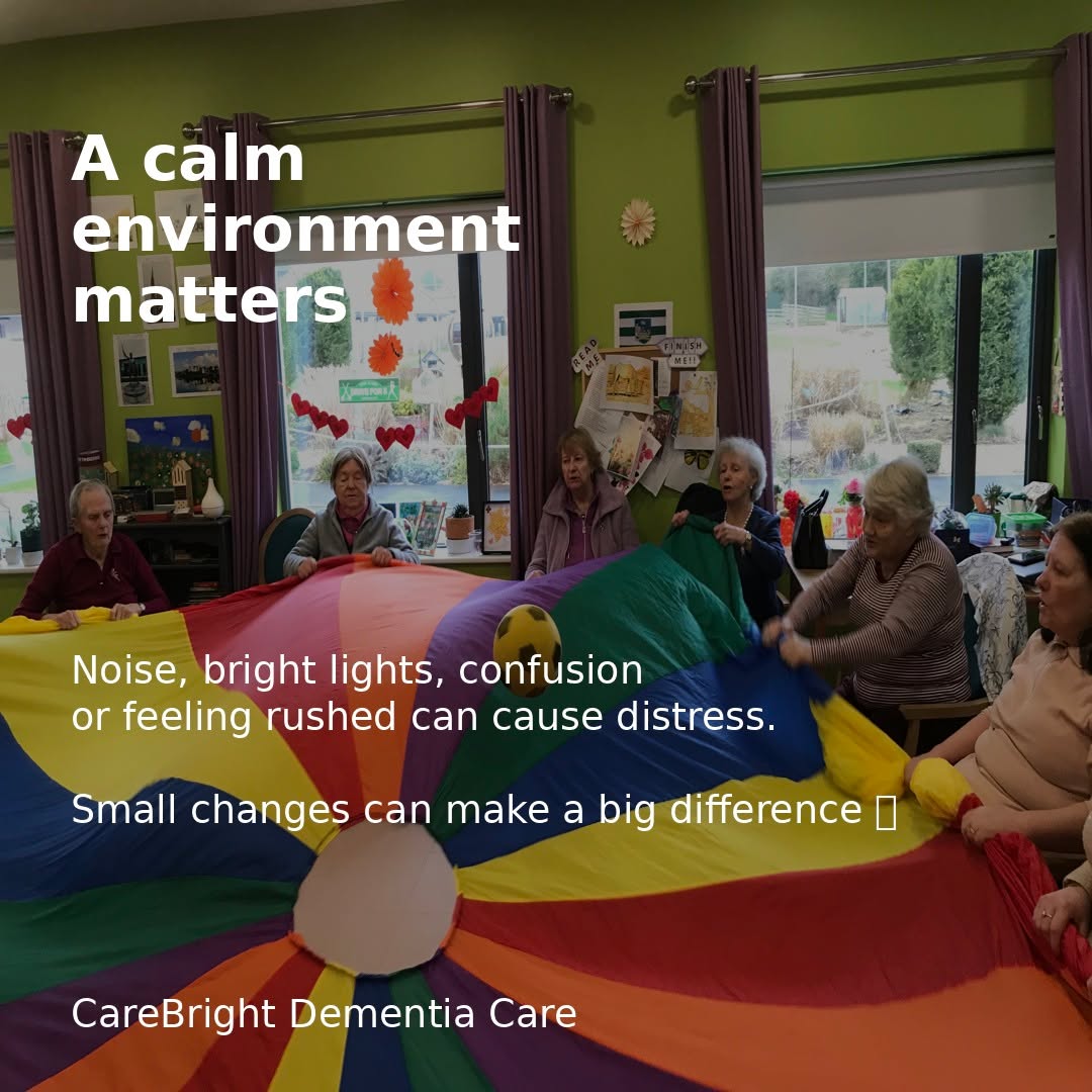 Small things can have a big impact on a person living with dementia.
Noise, bright lights, busy environments, confusion, or feeling rushed can all cause distress and anxiety.
At CareBright, we focus on creating calm, supportive environments where people feel safe, comfortable, and understood 💙
Sometimes the smallest changes — a quieter space, a reassuring voice, or a familiar activity — can make the biggest difference.
#CareBright #DementiaAwareness #PersonCentredCare #DementiaSupport #CareWithCompassion #DementiaCare #IrishHealthcare #CalmCare #HealthcareIreland #CompassionateCare #LivingWellWithDementia #CareEnvironment #CareExcellence #SocialCare #UnderstandingDementia