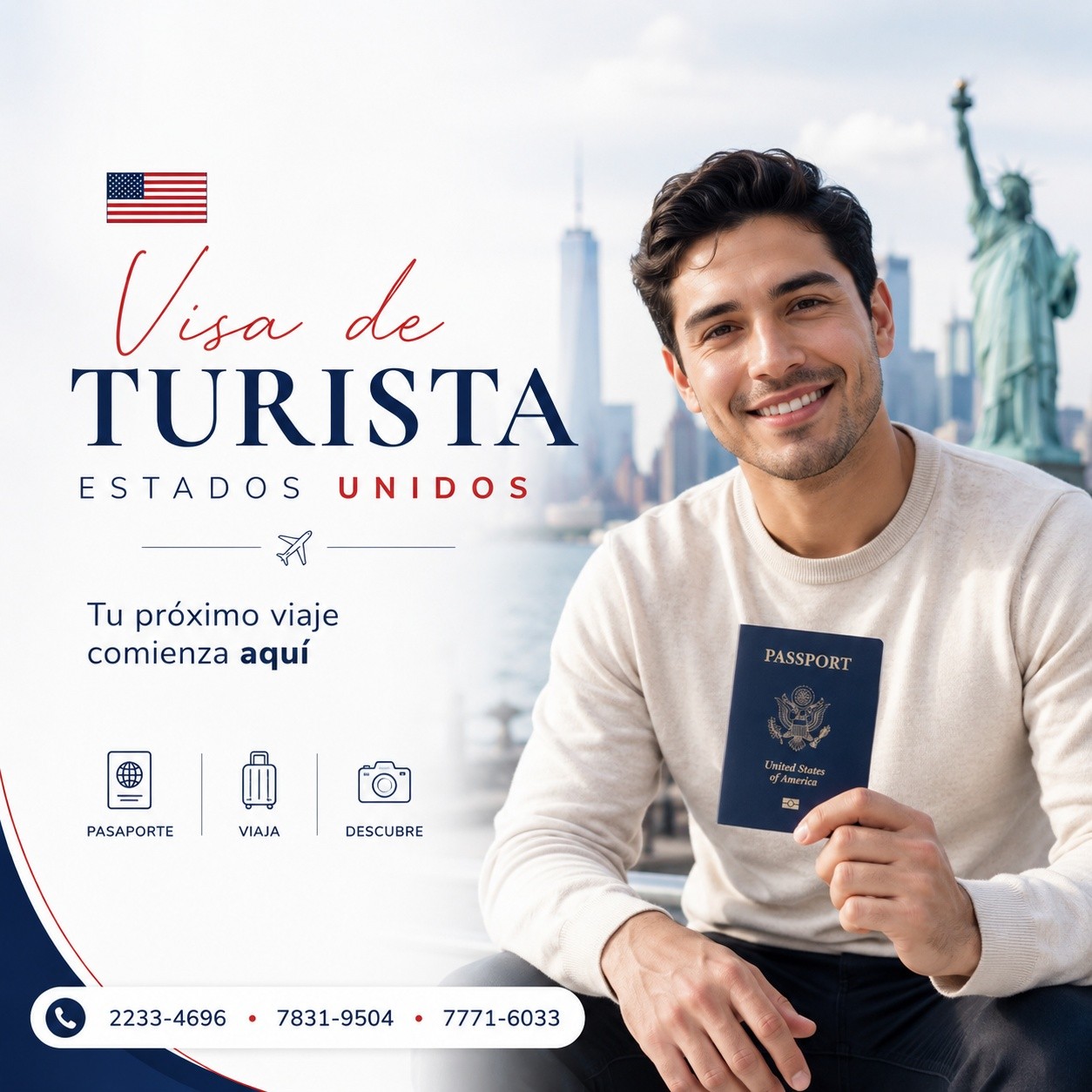 🇺🇸 ¿Querés viajar a Estados Unidos? 🌎
¡En Legal Visa Asesoría Migratoria te ayudamos a hacerlo realidad! ✈️
Con nuestra asesoría profesional, tu trámite de visa americana será rápido, claro y sin errores.
Viajar por turismo, visitar a tu familia o cumplir tus metas está más cerca de lo que pensás. 💫
📋 Formularios llenados correctamente
📑 Revisión completa de documentos
🎙️ Preparación para tu entrevista
💬 ¡Escribinos hoy y comenzá tu proceso con confianza!
📲 2233-4696
📲 WhatsApp: 7831-9504 / 7771-6033
📍 Legal Visa Asesoría Migratoria
🔐 Profesionalismo que te abre las puertas a Estados Unidos 🇺🇸