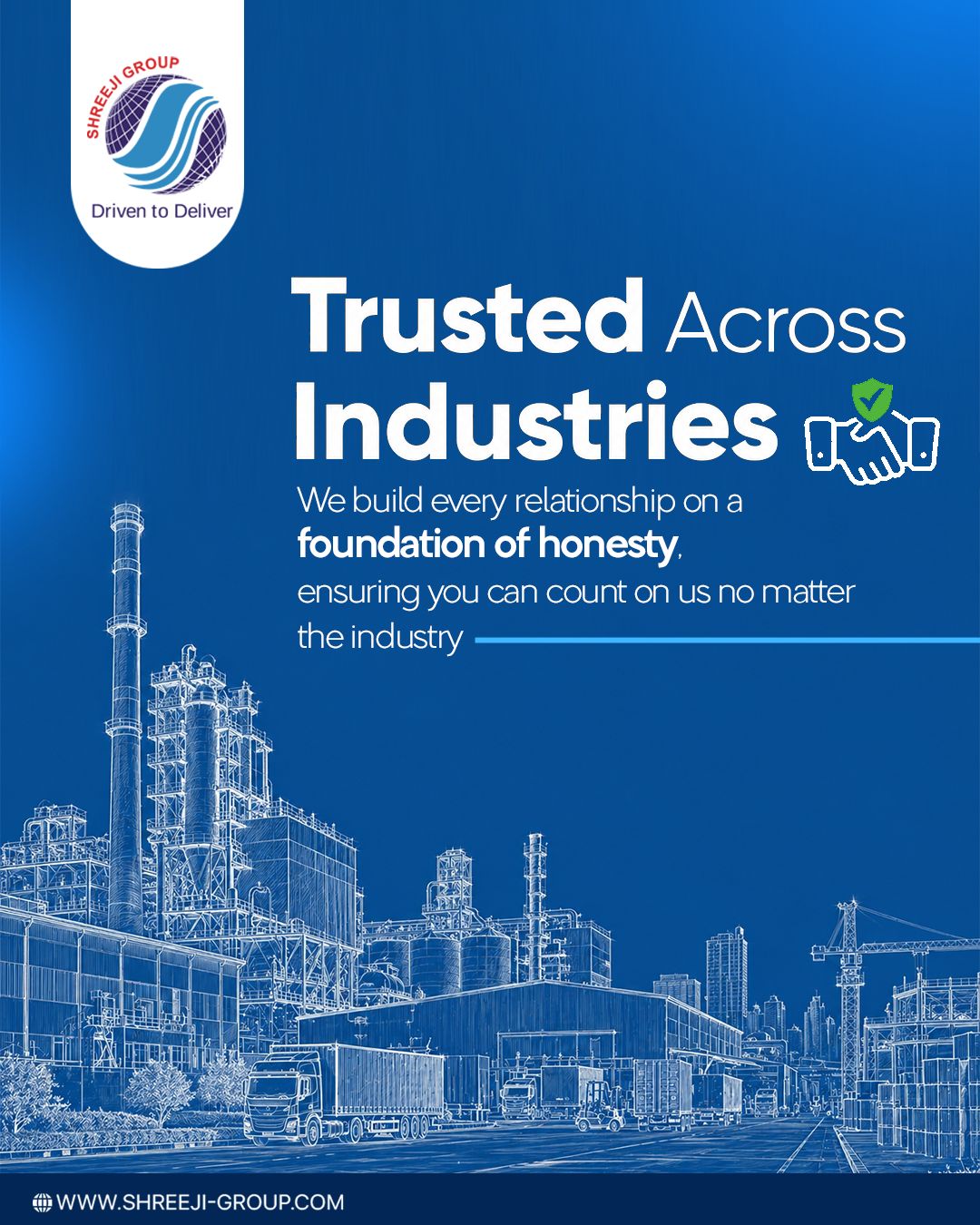 Shreeji Group builds strong partnerships across industries with honest work and reliable service. We focus on quality, consistency, and long term trust so every project moves forward with confidence.
- - - - -
Website: www.shreeji-group.com
Mobile: +91 9719912323.
Email: marketing@shreeji-group.com
- - - - -
#ShreejiGroup #TrustedPartner #IndustrialSolutions #ReliableService #BusinessGrowth