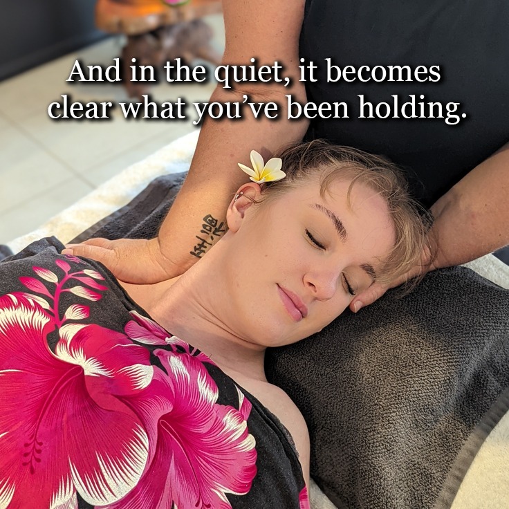 This week a client said, โI thought I was relaxed until I got here.โ
As the session continued, the muscles around her jaw and neck slowly released and her breathing changed almost immediately.
The body can stay in subtle states of contraction for long periods when someone has been under ongoing stress or pressure. Over time, that tension starts feeling normal.
Bodywork and energy healing support the nervous system by giving the body an experience of slowing down safely and gradually.