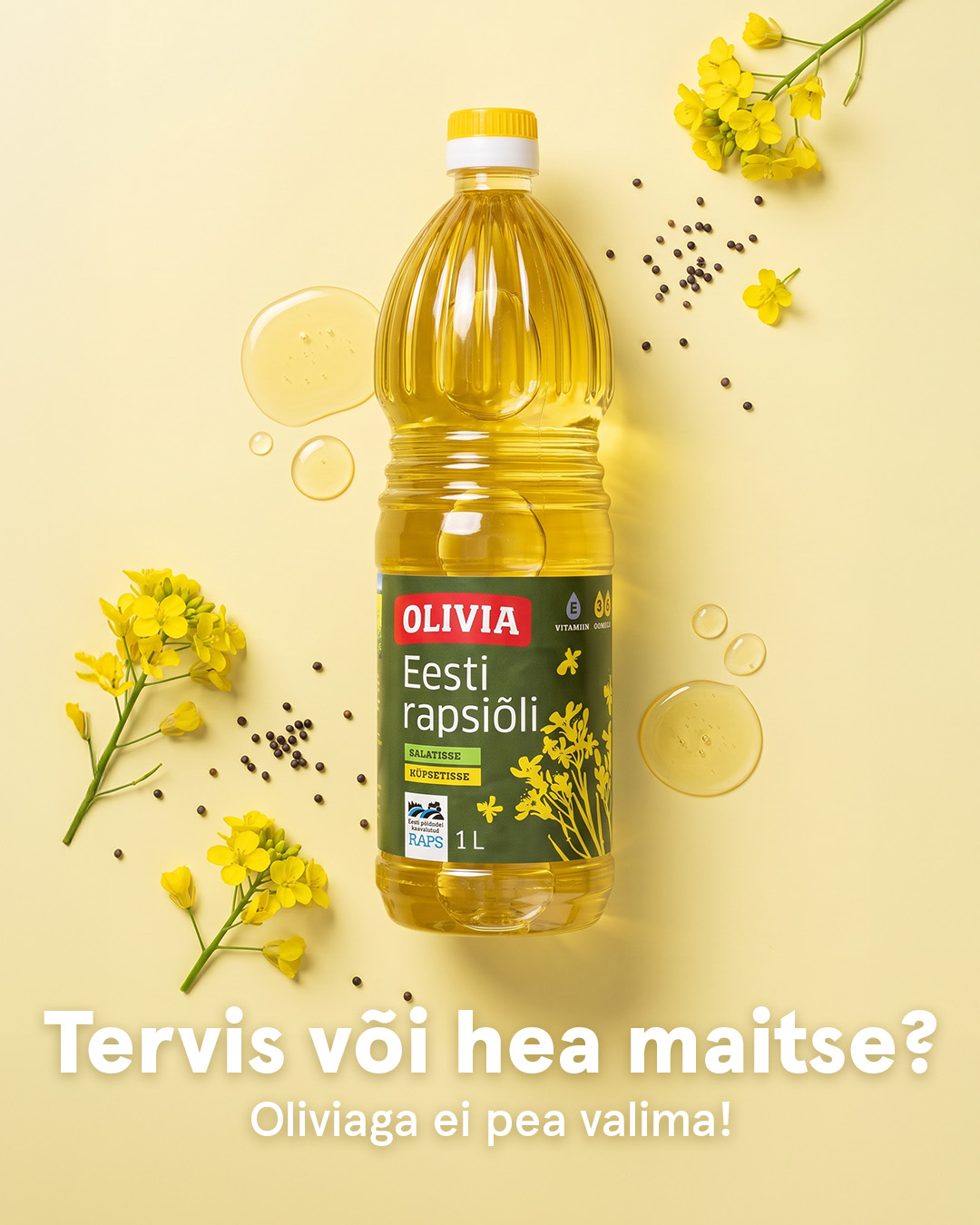 Tervis või hea maitse? Õnneks ei pea alati valima 💛Olivia rapsiõli on ideaalne köögi kla....