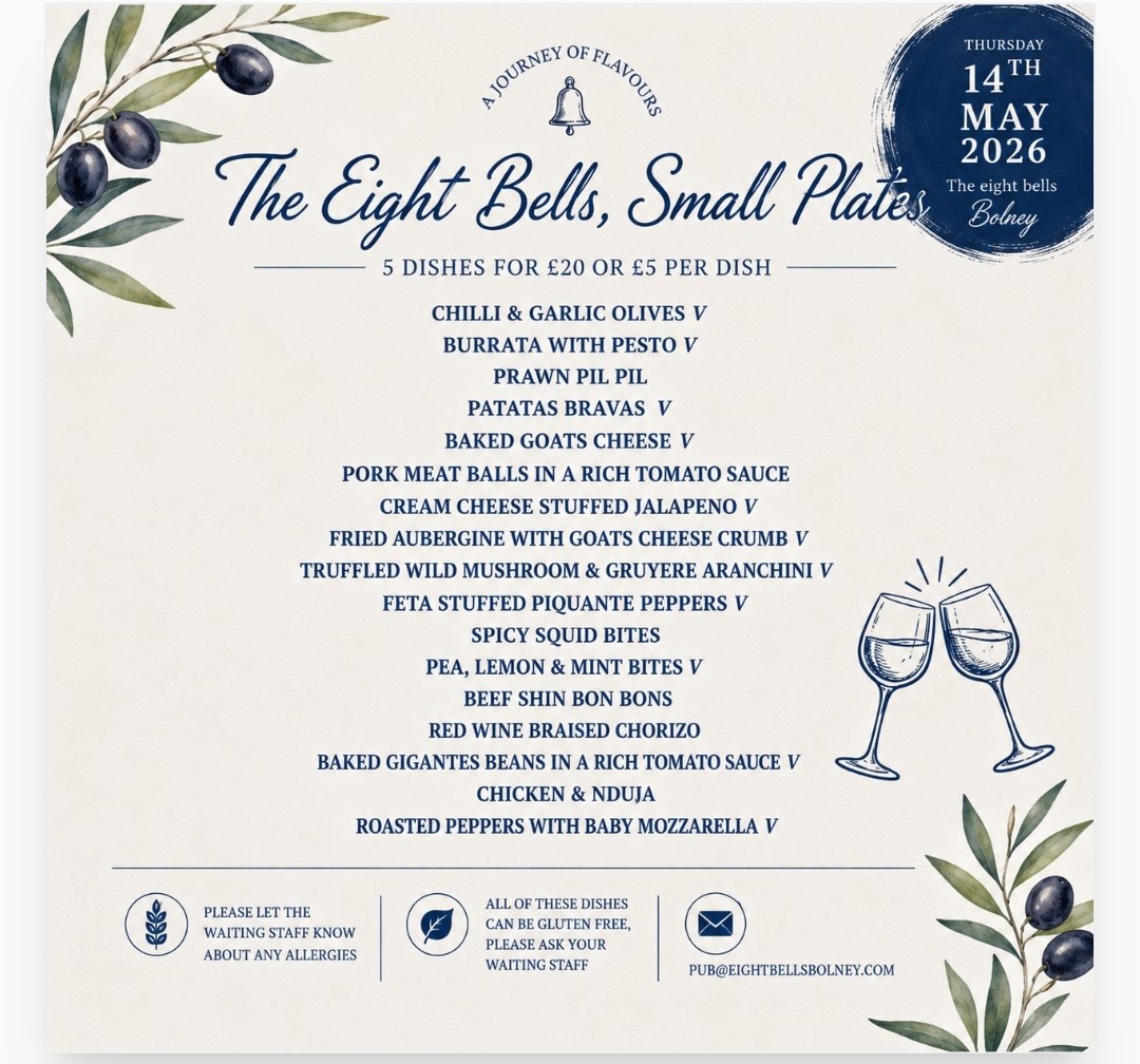 On offer as well as our main menu this evening at The Eight Bells, Bolney.
Book your table to avoid disappointment 🍹