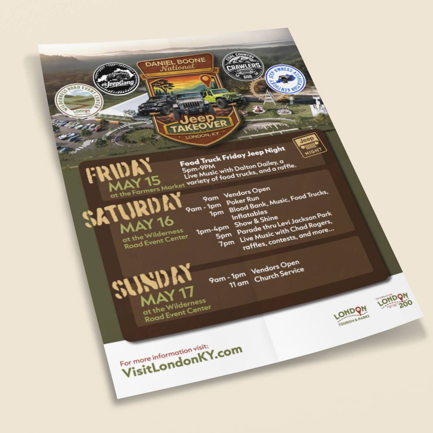 Jeep Takeover is this weekend in London! I was blessed to work with London Tourism & Parks on the advertising flyer and event cover. They have a lot of fun things planned all weekend - make sure you don't miss it!