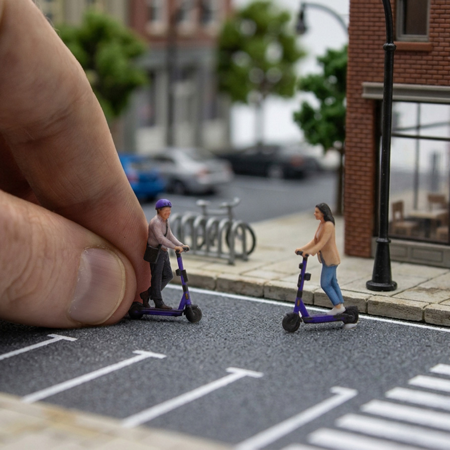 We had some kids riding too, but the cops confiscated the scooters before we could take the photo.
Printed in full colour and arriving at breakneck speed - no painting requied.
#escooterlife #3dprint #3dcolourprinting #oscaletrains #hoscale #hoscalemodels #miniature #miniatureworld #miniatures