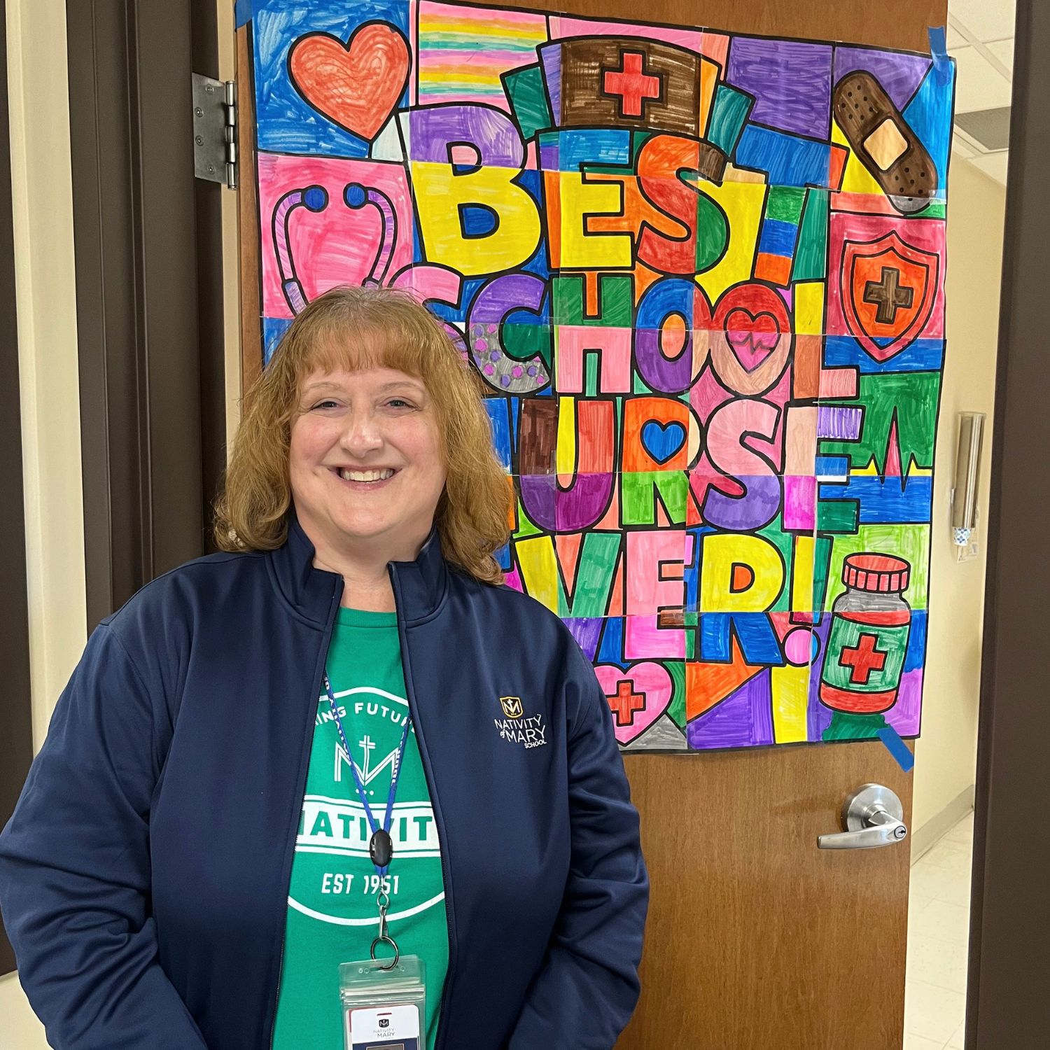 We love our school nurse! Our 4th grade students created a bright and colorful door sign to show their appreciation for all the care, kindness, and comfort Nurse Becky gives our students each day. Thank you for everything you do - we think you’re the Best School Nurse Ever!
#NativityofMarySchool #NurseAppreciationWeek #BestNurseEver #NurseBecky