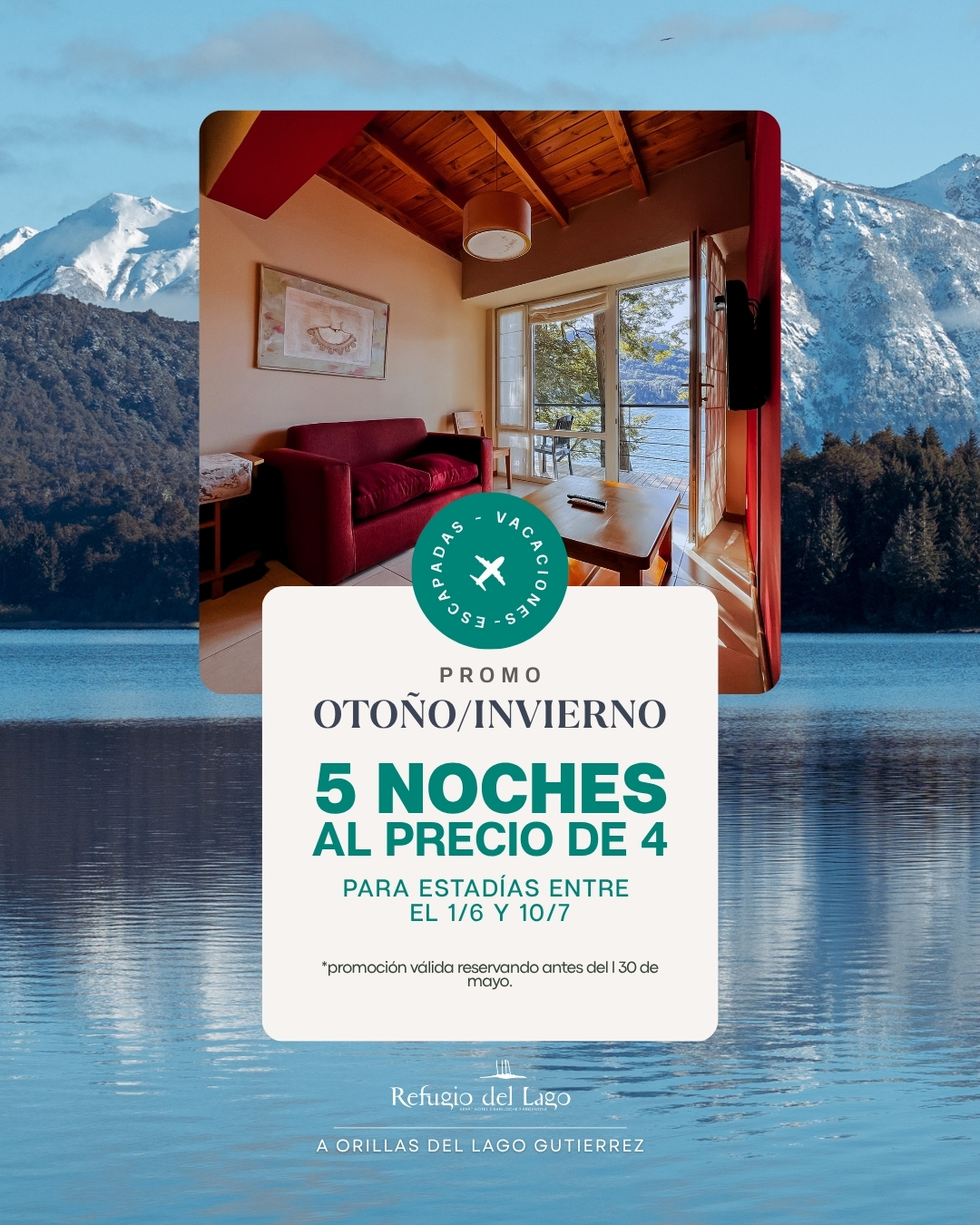 Si ya estabas pensando en venir…
esto es la señal que te faltaba 👀
Te regalamos una noche para que vivas Bariloche como se tiene que vivir.
