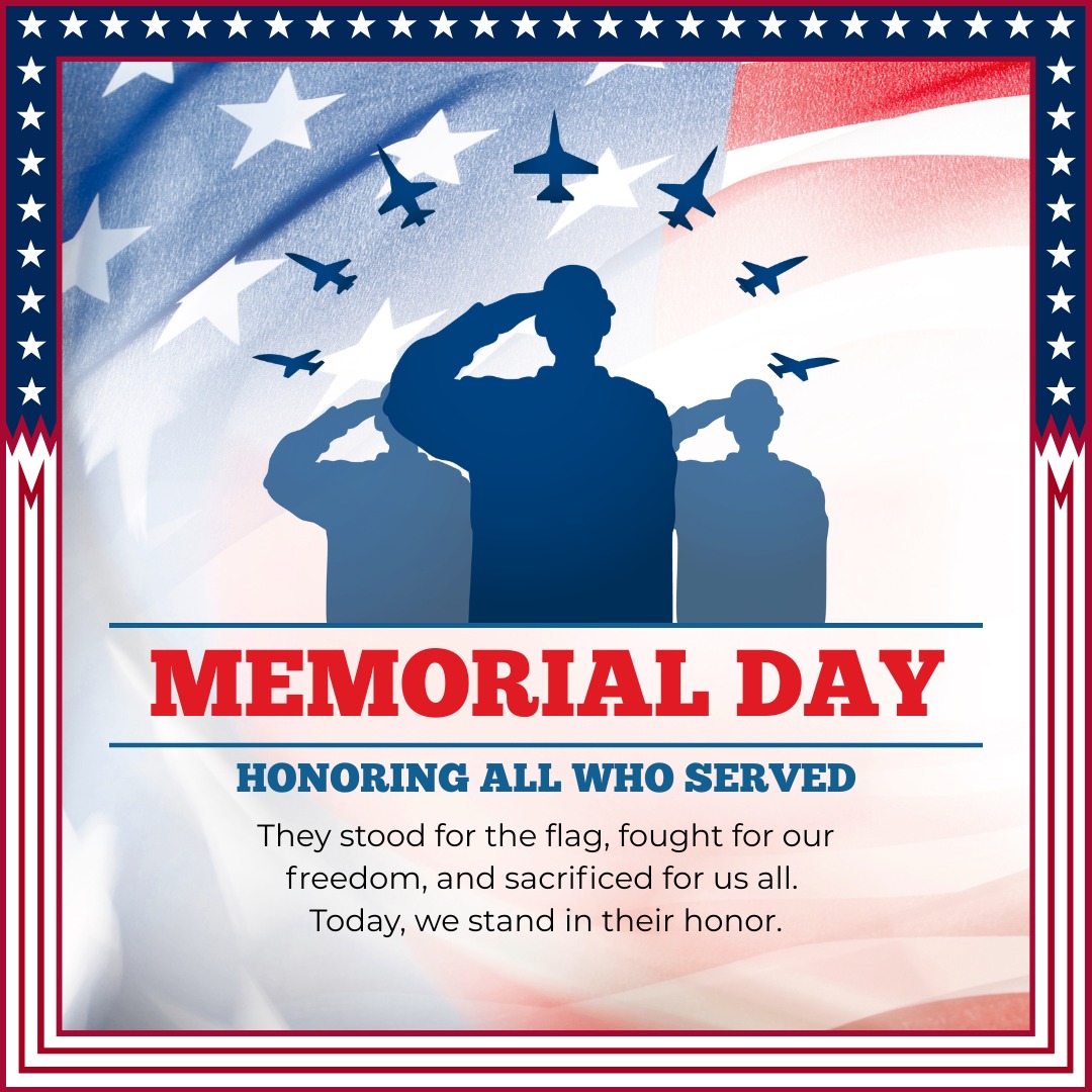 They stood for the flag, fought for our freedom, and sacrificed for us all.
Today, we stand in their honor.
Happy Memorial Day!