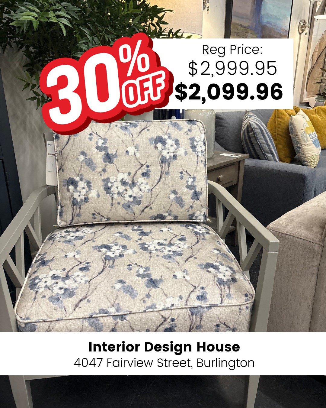 š£ BIG UPHOLSTERY SALE ON NOW! š£
Save up to 70% on select sofas, ottomans, sectionals and armchairs.
š4047 Fairview Street, Burlington
šwww.interiordesignhouse.com