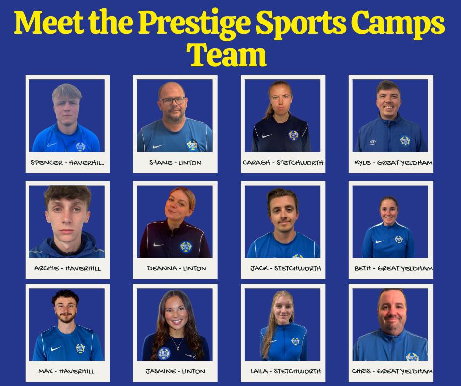 ππ MEET THE PRESTIGE SPORTS CAMPS TEAM ππ
With our May Half Term Sports Camps just around the corner, we wanted to introduce the amazing team that will be delivering the fun across all of our venues! β½ππ
Our staff team are passionate, energetic and dedicated to creating a safe, inclusive and exciting environment for every child attending camp. From sports coaching and games to arts, challenges and plenty of smiles, our team canβt wait to welcome everyone this half term! π
Weβre proud to have such a fantastic group of coaches working across Haverhill, Linton, Great Yeldham, Stetchworth, Sudbury & Soham π
Give our team some love in the comments ππ
Which coach are your children most excited to see this half term? π
π΅π