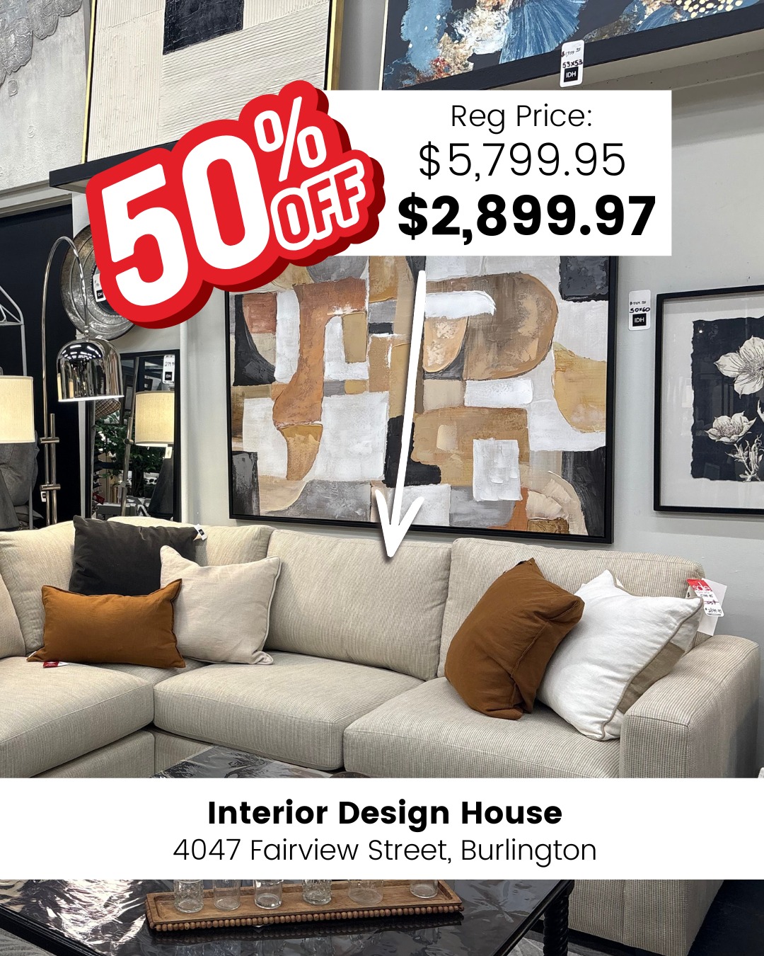 š£ BIG UPHOLSTERY SALE ON NOW! š£
Save up to 70% on select sofas, ottomans, sectionals and armchairs.
š4047 Fairview Street, Burlington
šwww.interiordesignhouse.com