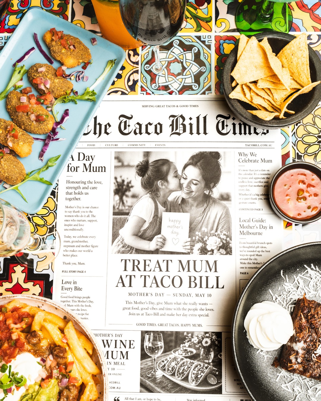 Happy Mother's Day to all wonderful mums out there!💐💛
Let Mum relax, and we’ll do the cooking! 🌮
Check your local favourite Taco Bill and book your spot!
Celebrate with us at Taco Bill 💛