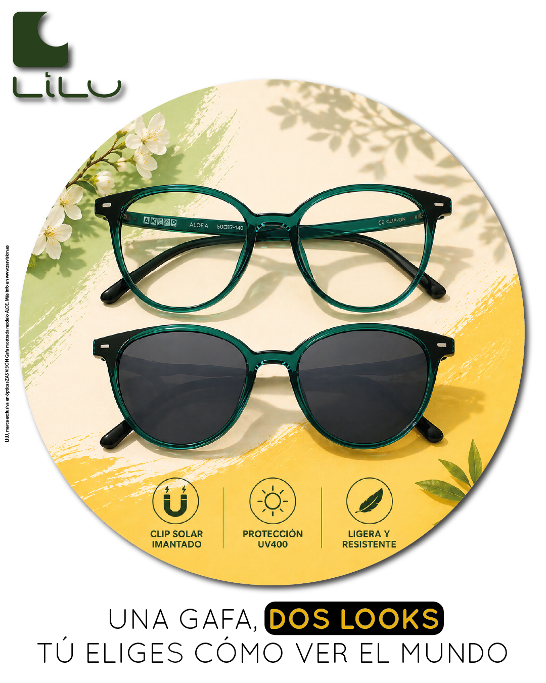 🌿✨ ¿Una gafa o unas gafas de sol?
¡Las dos! 😎👓
Con esta montura +clip solar imantado puedes cambiar de look en segundos y adaptarte a cualquier momento del día ☀️⚡
✔️ Clip solar magnético
✔️ Protección UV400
✔️ Ligera y resistente
✔️ Comodidad y estilo en una sola gafa
Porque ver bien también es cuestión de versatilidad 😉
¿Team graduado o team sol? Tú eliges cómo ver el mundo 🌍✨
#OpticaSantosBenicarlo #Benicarlo #Gafas #ClipSolar #GafasDeSol #LiluEyewear #ModaOptica #ProteccionUV #DosLooks #Optica #EyewearStyle #GafasGraduadas #EstiloYComodidad