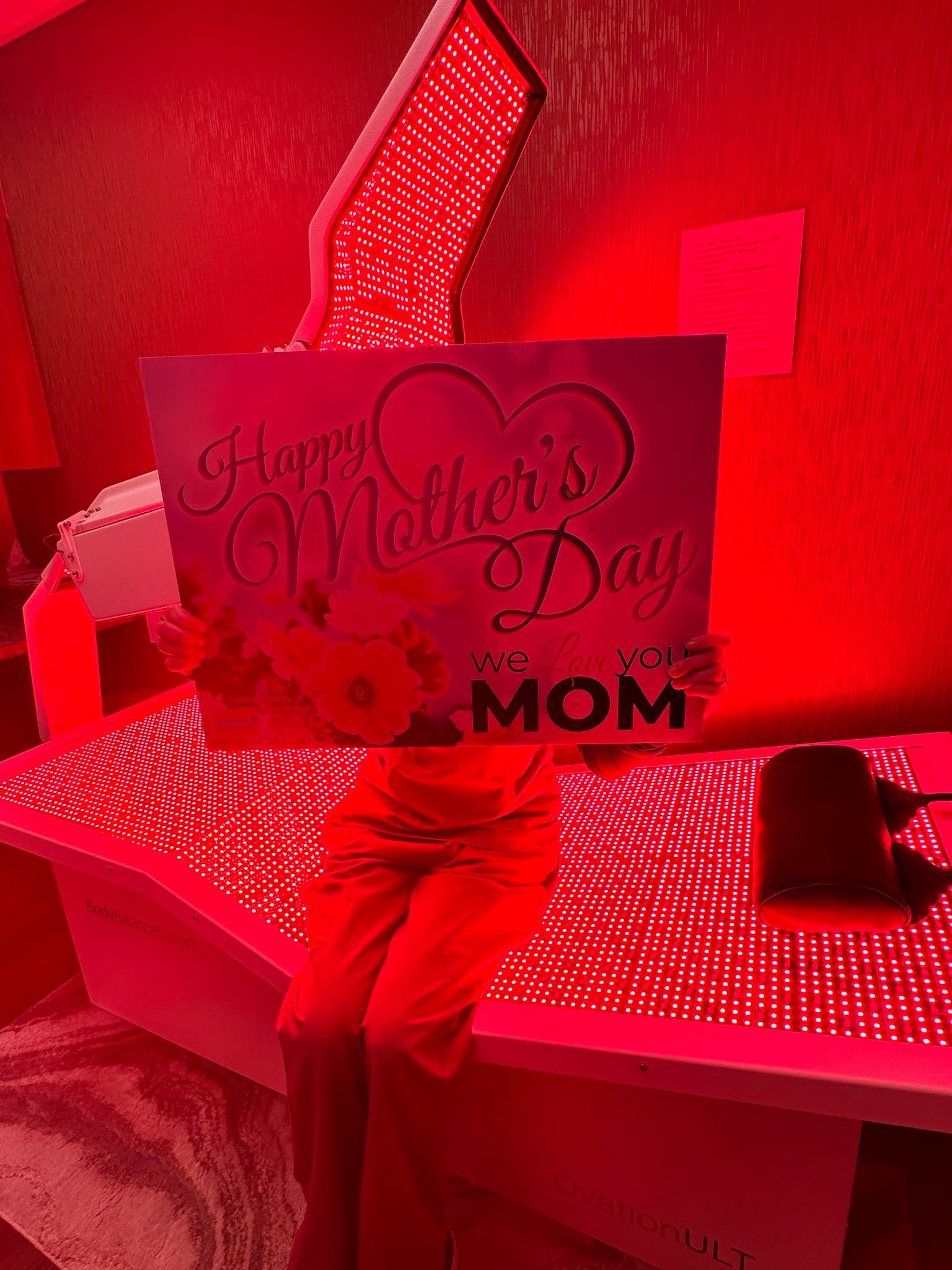 Don't worry if you forgot. We open at 8AM on Monday, you can say the gift card was on backorder. For all the Moms momming today you can book your red light for later this week. We got you.