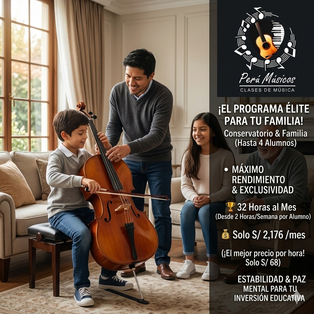🥰La excelencia no es un acto, es un hábito. Bienvenidos al máximo nivel de Perú Músicos. 🏛️✨
❤Hay familias que no solo buscan una clase, sino una inmersión total en la cultura y la disciplina que solo la música de alto rendimiento puede ofrecer. Presentamos el Elite Conservatory & Family, nuestro programa premium diseñado para hogares donde el arte es una prioridad.
Este es nuestro plan más robusto, creado para alumnos con metas de conservatorio o familias numerosas que desean integrar la música en su estilo de vida diario con la mayor eficiencia posible.
¿Por qué el nivel Elite es la elección definitiva?
Máxima Intensidad: 32 horas de formación al mes para un desarrollo técnico y artístico sin precedentes.
✅ Flexibilidad Familiar: Diseñado para que varios miembros del hogar avancen simultáneamente, con un mínimo de 2 horas semanales por alumno.
✅ La Inversión más Inteligente: Al ser nuestro programa ancla, accedes a la tarifa más competitiva de toda nuestra escalera de valor: solo S/ 68 por hora.
✅ Resultados de Alto Impacto: Ideal para quienes buscan una formación integral que trascienda el instrumento y forje líderes.
Es el camino para quienes entienden que la estabilidad y la constancia son los verdaderos secretos del éxito artístico.
📍 Servicio exclusivo a domicilio en Lima y proyección Online al mundo.
"En este nivel, no pagas por horas de instrucción, sino por un sistema diseñado para que tus hijos desarrollen disciplina y sensibilidad artística desde casa."
💬 Solo para quienes buscan la cima. Comenta la palabra "ELITE" para una consultoría personalizada sobre este programa de alto rendimiento. 🚀
www.perumusicos.com
Reserva tus clases al Whatsapp https://wa.me/51922168421 y https://wa.me/51984150584
#PeruMusicos #EliteConservatory #LiderazgoMusical #AltoRendimiento #MusicaDePrestigio #FamiliaElite #ConservatorioEnCasa #PianoPremium #DisciplinaYExito #InversionArtistica #LimaCultura #PNLEducativo #ExcelenciaMusical