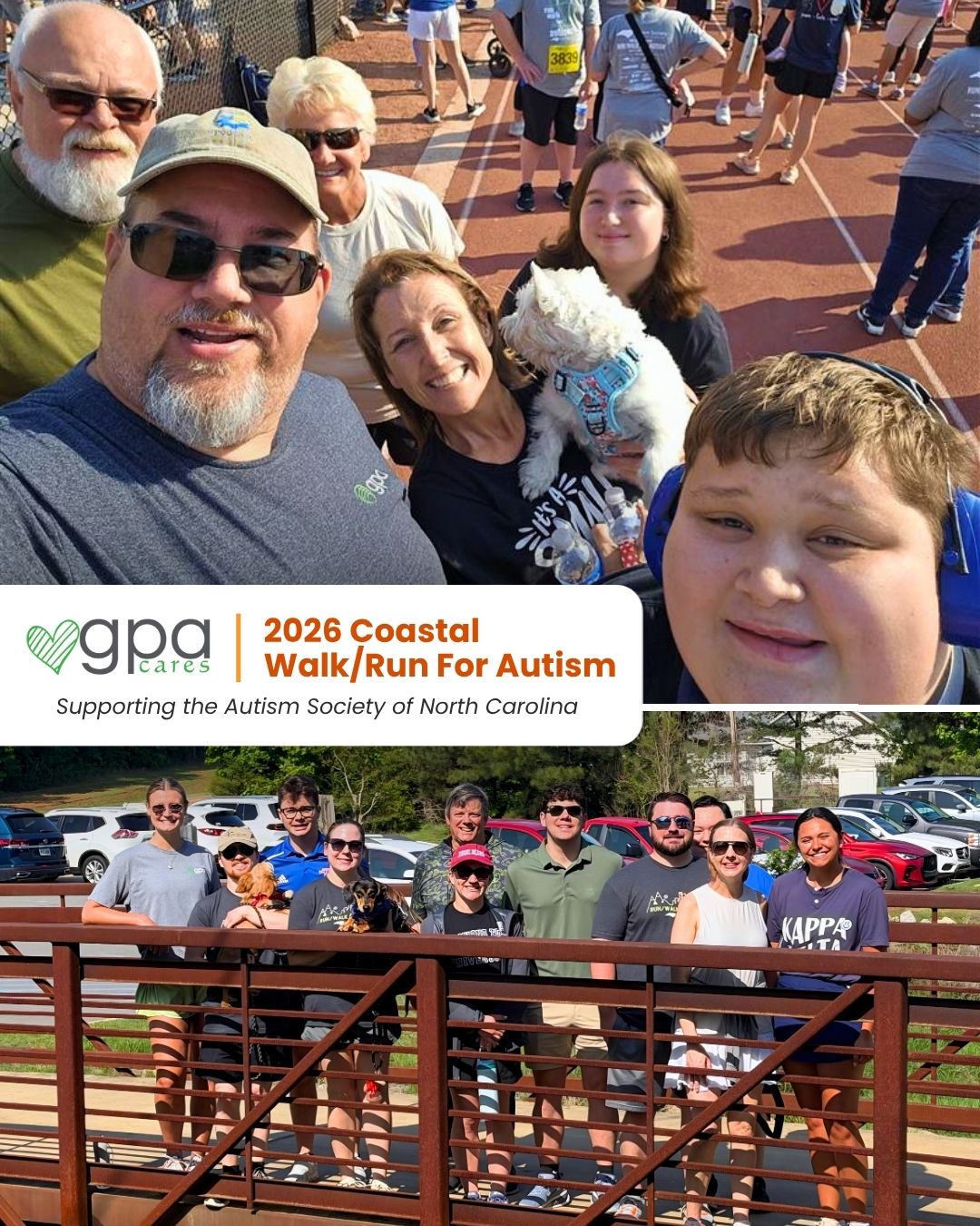 Miles apart, moving together for a meaningful cause. 💚
GPA was proud to participate in the 2026 Coastal Walk/Run for Autism, hosted by the @autismsocietync.
Together, our GPA Cares team raised more than $1,300 in support of ASNC and its mission. Our Wilmington, NC participants joined the race at the UNCW track, while employees from our Ruston and Chester offices held remote walks and runs with their teams. Remote employees also participated from across the country, many alongside their families.
What made this event so special was the way our team came together across locations to support a cause that impacts so many individuals and families, including those connected to our own team.
Thank you to everyone who walked, ran, donated, encouraged, and helped make this effort possible. We are grateful for the opportunity to support ASNC and help promote greater awareness, inclusion, and support for individuals with autism.
#GPACares #AutismAwareness #AutismAcceptance #CommunityEngagement #InclusionMatters