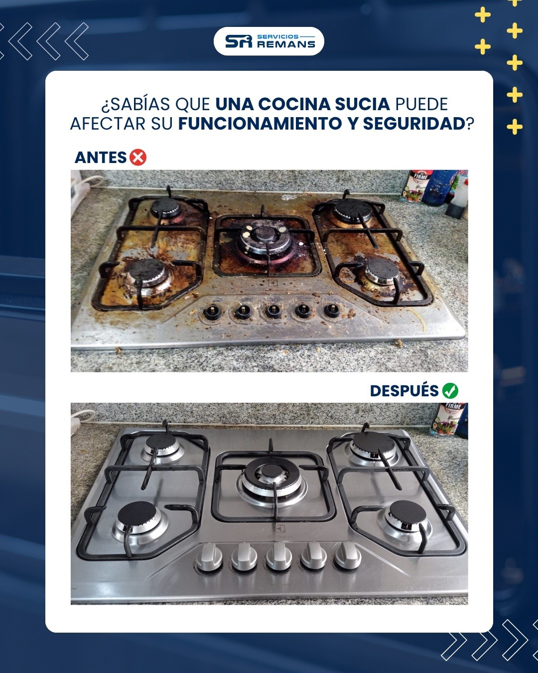 La grasa y suciedad acumulada no solo hacen que tu cocina se vea descuidada… también pueden obstruir los quemadores, provocar una llama irregular, aumentar el consumo de gas y ser riesgoso ⚠️
✨ Un mantenimiento profesional ayuda a:
✔ Mejorar el funcionamiento de la cocina.
✔ Evitar fallas.
✔ Mantener una llama más estable.
✔ Reducir grasa y suciedad acumulada.
✔ Cocinar con mayor seguridad.
El antes y después hablan por sí solos ✅✨🧑🏻🔧
📩 Escríbenos y agenda tu mantenimiento y limpieza profesional.