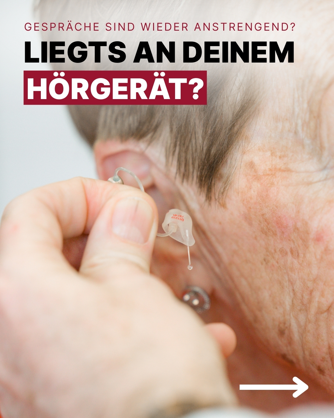 Gespräche sind wieder anstrengend? Liegt’s an deinem Hörgerät? 👂
Ein kostenloser Hörgerätecheck bringt schnell Klarheit.
Oft sind es nur kleine Dinge wie Verschmutzungen, veränderte Einstellungen oder ein nicht mehr optimaler Sitz, die das Hören im Alltag erschweren.
Bei einem kurzen Check schauen wir uns dein Hörgerät genau an und prüfen:
✅ Reinigung & individuelle Feineinstellung
✅ Sitzkorrektur für optimalen Tragekomfort
✅ Kontrolle von Funktion & Technik
Der Check dauert meist nur wenige Minuten – und kann einen großen Unterschied machen. ✨
So stellst du sicher, dass dein Hörgerät wieder optimal eingestellt ist und du Gespräche entspannter verstehen kannst. ✅🦻
Komm einfach bei in einer unserer Filialen in 📍Donauwörth, Wertingen oder Rain vorbei – wir kümmern uns darum. 👂✨
#bauroptik #hörgerätecheck #kostenlos #akustiker #optiker