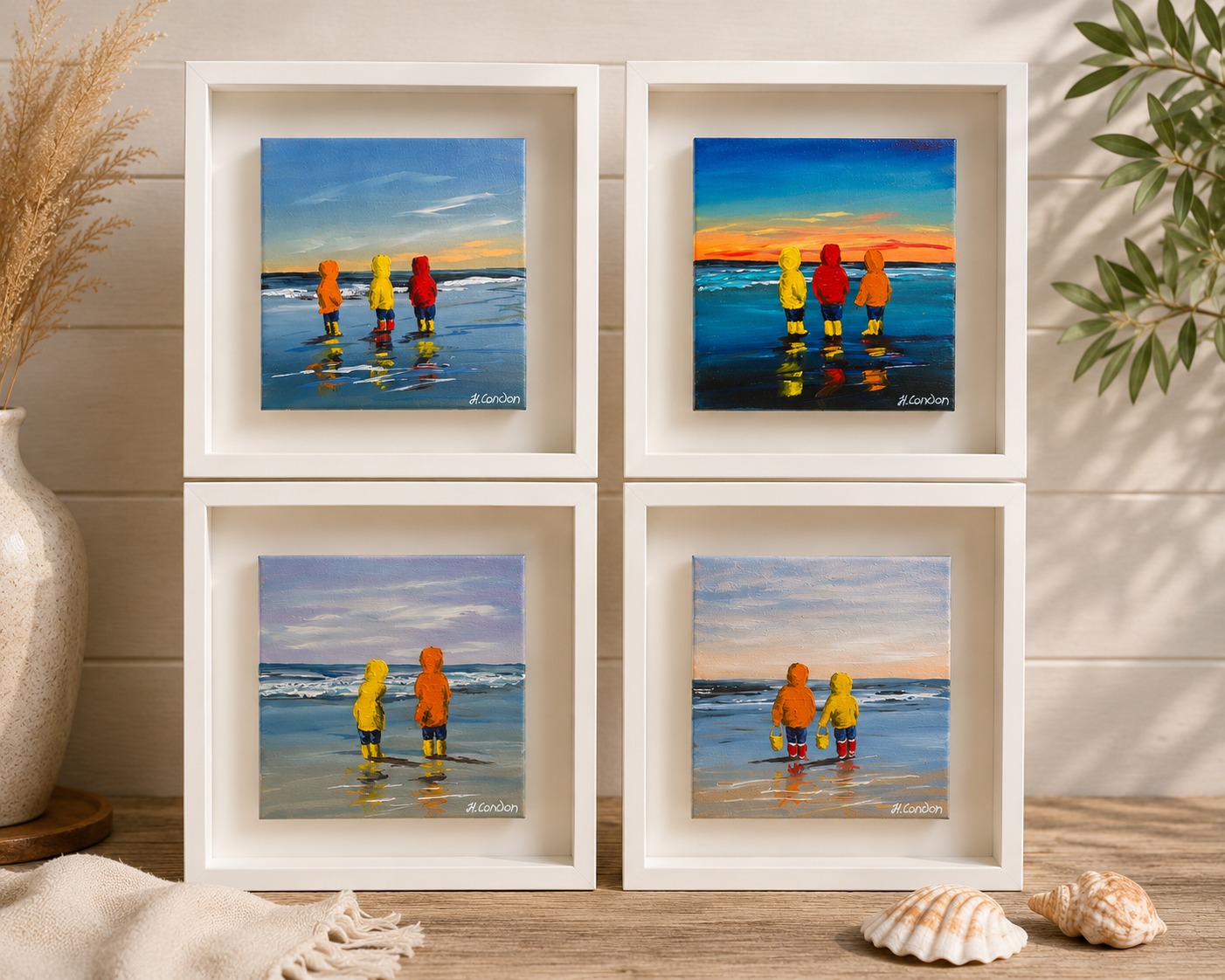 A few new little beach paintings are now up on the website tonight.
I love painting these. Every one feels different depending on the light, colours and sky.
The galleries can’t get enough of them at the moment, which I’m delighted about because they’re such happy little paintings to work on.
#HelenCondonArt