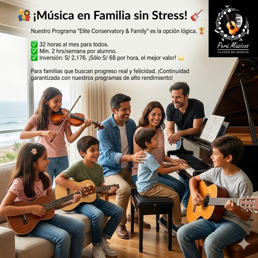 🥰La excelencia no es un acto, es un hábito. Bienvenidos al máximo nivel de Perú Músicos. 🏛️✨
❤Hay familias que no solo buscan una clase, sino una inmersión total en la cultura y la disciplina que solo la música de alto rendimiento puede ofrecer. Presentamos el Elite Conservatory & Family, nuestro programa premium diseñado para hogares donde el arte es una prioridad.
Este es nuestro plan más robusto, creado para alumnos con metas de conservatorio o familias numerosas que desean integrar la música en su estilo de vida diario con la mayor eficiencia posible.
¿Por qué el nivel Elite es la elección definitiva?
Máxima Intensidad: 32 horas de formación al mes para un desarrollo técnico y artístico sin precedentes.
✅ Flexibilidad Familiar: Diseñado para que varios miembros del hogar avancen simultáneamente, con un mínimo de 2 horas semanales por alumno.
✅ La Inversión más Inteligente: Al ser nuestro programa ancla, accedes a la tarifa más competitiva de toda nuestra escalera de valor: solo S/ 68 por hora.
✅ Resultados de Alto Impacto: Ideal para quienes buscan una formación integral que trascienda el instrumento y forje líderes.
Es el camino para quienes entienden que la estabilidad y la constancia son los verdaderos secretos del éxito artístico.
📍 Servicio exclusivo a domicilio en Lima y proyección Online al mundo.
"En este nivel, no pagas por horas de instrucción, sino por un sistema diseñado para que tus hijos desarrollen disciplina y sensibilidad artística desde casa."
💬 Solo para quienes buscan la cima. Comenta la palabra "ELITE" para una consultoría personalizada sobre este programa de alto rendimiento. 🚀
www.perumusicos.com
Reserva tus clases al Whatsapp https://wa.me/51922168421 y https://wa.me/51984150584
#PeruMusicos #EliteConservatory #LiderazgoMusical #AltoRendimiento #MusicaDePrestigio #FamiliaElite #ConservatorioEnCasa #PianoPremium #DisciplinaYExito #InversionArtistica #LimaCultura #PNLEducativo #ExcelenciaMusical