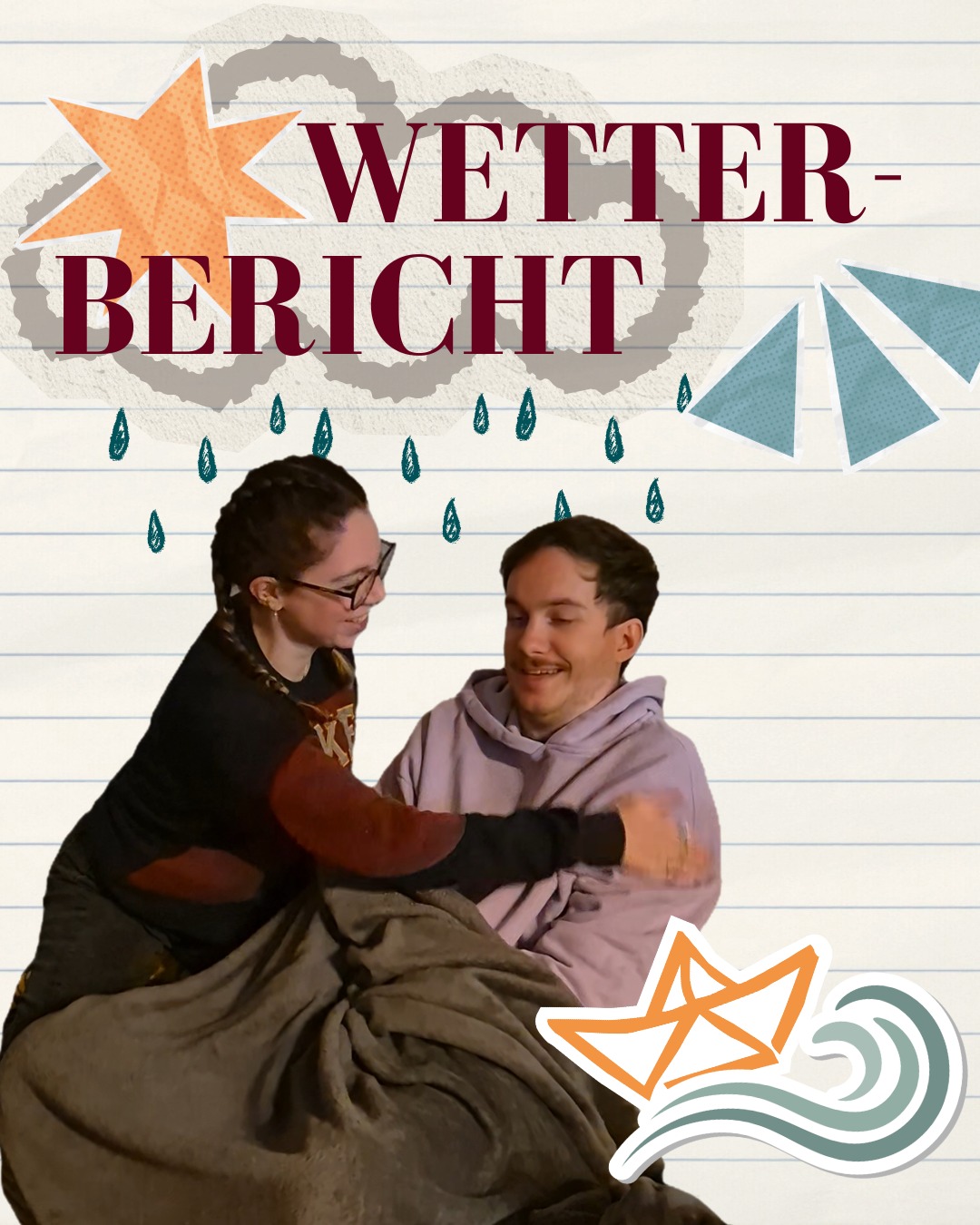Ein Festival ohne Regenguss? Schon schön, aber auch bisschen unauthentisch 🌦️
Wir freuen uns auf eine wettertechnisch leicht durchwachsene Festivalwoche - bringt eure Regenponchos vorsorglich mit; auf dem Gelände am Landungsplatz sind aber auch genügend Pavillons und Schirme vorhanden, um sich kurzzeitig unterzustellen.
Unsere Veranstaltungen im Outfield, also in der Innenstadt, sind oftmals überdacht (zum Beispiel am Löwenplatz und in der dieTaube_galerie), für alle Walking Acts empfiehlt sich der Griff zum Schirm.
Insgesamt wird es etwas kühler, deshalb: Zwiebellook forever und lasst euch vom Wetter nicht kleinkriegen.
Wir sehen uns auf dem Bel R! Festival!