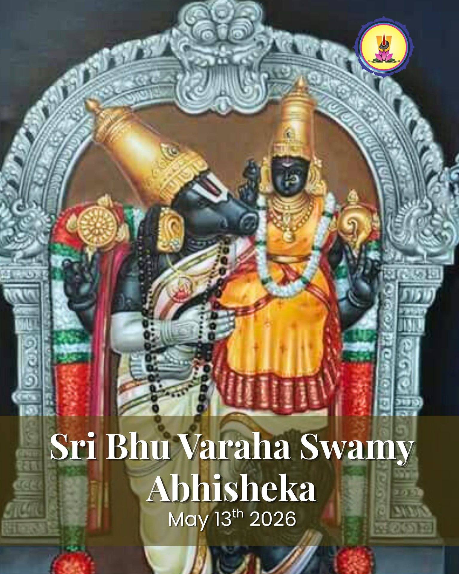 On the sacred occasion of Krishna Paksha Ekadashi, Sri Bhu Varaha Swamy Abhisheka will be performed on May 13th at Sri Srinivasa Saligrama Devasthanam.
Ekadashi, the eleventh lunar day during the waning phase of the moon, is regarded as a powerful time for devotion, fasting, reflection, and spiritual upliftment.
Sri Bhu Varaha Swamy, the divine Varaha avatar of Lord Vishnu, is worshipped as the sacred protector who rescued Bhudevi from the depths of chaos, restoring balance and dharma to the universe. His presence symbolizes strength, preservation, and the triumph of divine order over darkness.
Join us in this sacred Abhisheka and receive the blessings of Sri Bhu Varaha Swamy for protection, prosperity, stability, and spiritual well-being.
To participate, visit
www.saligrama.org
#SriSrinivasaSaligramaDevasthanam