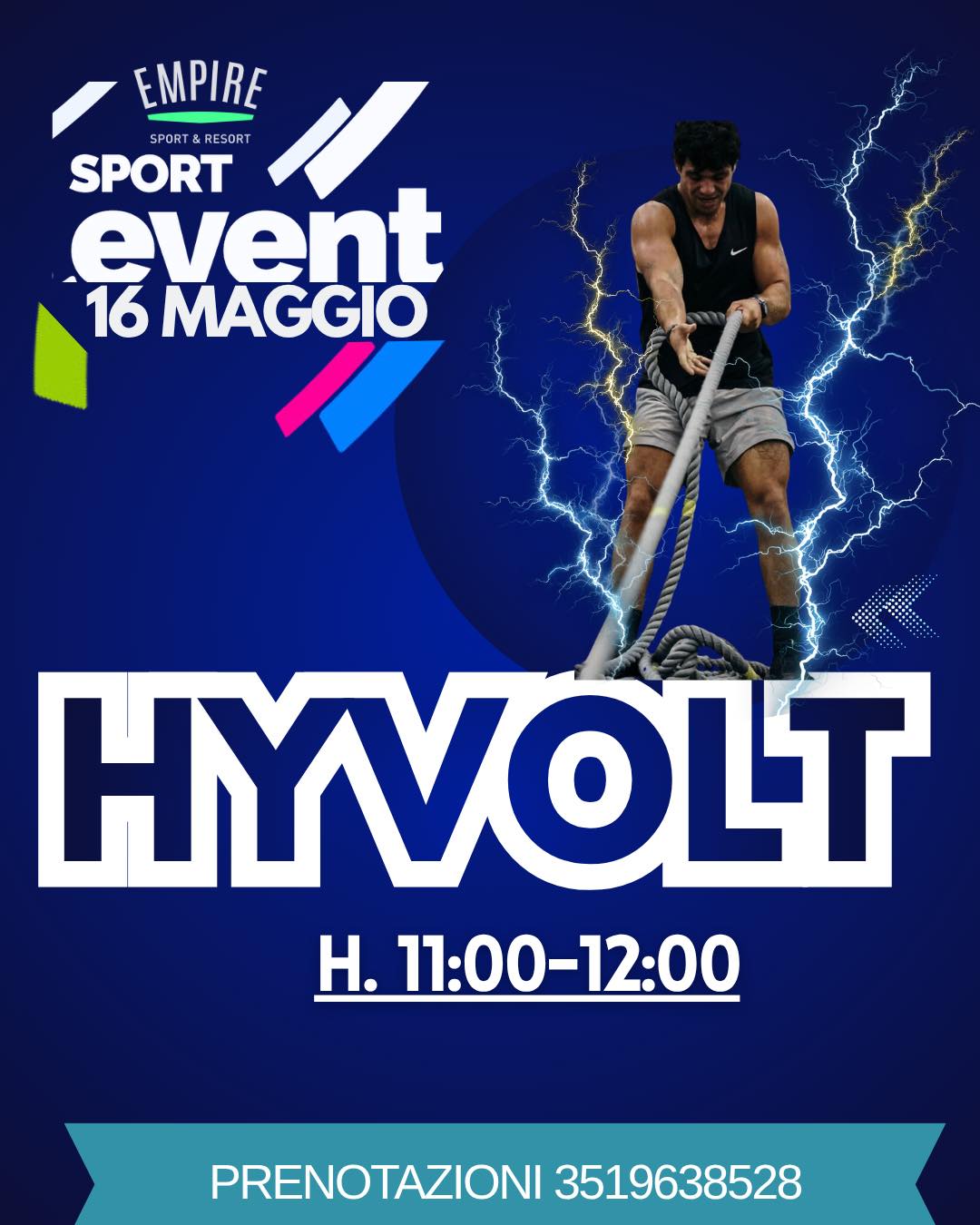 ⚡ EMPIRE SPORT EVENT ⚡
Energia, intensità e adrenalina pura 🔥
Il 16 Maggio arriva HYVOLT da Empire Sport & Resort!
⏰ Dalle 11:00 alle 12:00
Preparati a vivere un allenamento ad alta intensità che combina forza, resistenza e performance in un’esperienza unica 💪⚡
Un’ora di pura carica per superare i tuoi limiti e allenarti con energia travolgente.
📲 Prenotazioni: 3519638528
#EmpireSportResort #SportEvent #HYVOLT #Workout #FunctionalTraining #FitnessMotivation #TrainingDay #Roma #Performance #fitnessexperience