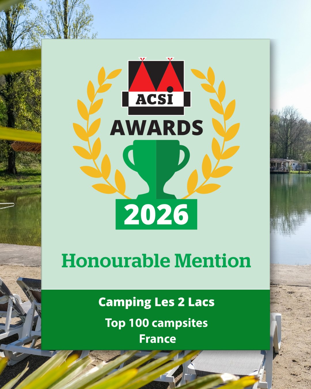 Wat een eer! 🏆
Dankzij jullie stemmen behoren wij tot de meestgekozen campings van Frankrijk bij de ACSI Awards. Bedankt voor het vertrouwen! 🧡🥰
