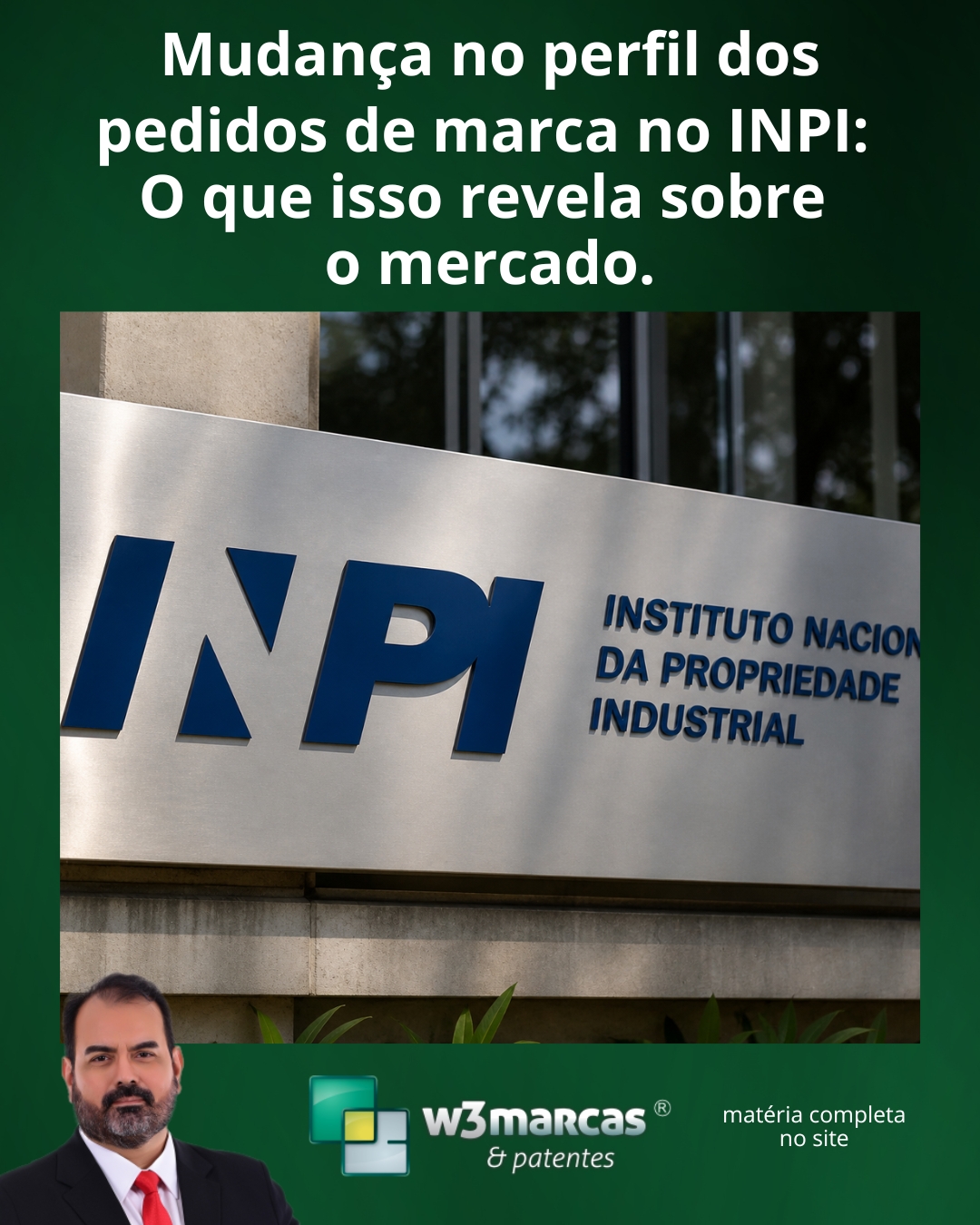O cenário mudou e isso afeta diretamente quem empreende.
Hoje, cerca de 80% dos pedidos no Instituto Nacional da Propriedade Industrial vêm de MEIs, pequenas empresas e pessoas físicas.
Mas tem um detalhe que quase ninguém fala:
📉 mais pedidos não significa mais aprovações
Sem estratégia, o risco é alto e muita gente só percebe quando já perdeu tempo e dinheiro.
👉 Entenda o que está por trás dessa mudança e como evitar erros comuns.
🔗 Acesse a matéria completa:
https:https://www.w3marcasepatentes.com.br/post/o-que-gerou-a-mudan%C3%A7a-de-perfil-nos-pedidos-de-registros-de-marca-no-inpi
📎 Fonte: JOTA