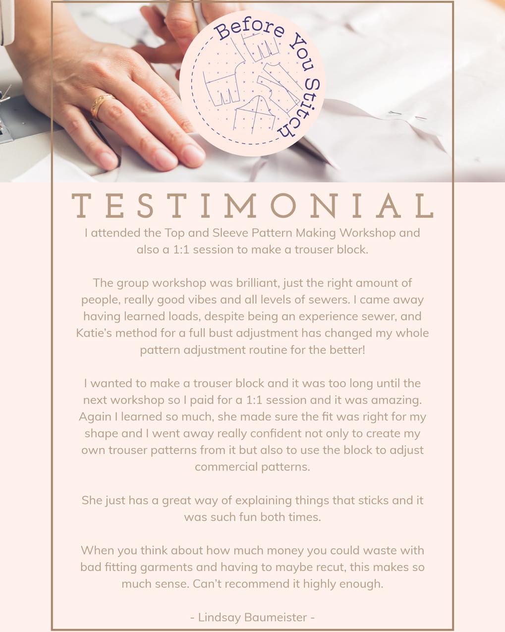@madebybaumeister thank you for your beautiful support! Proud of where you are going in your sewing journey and excited to see where you end up. 📺 ⭐️
