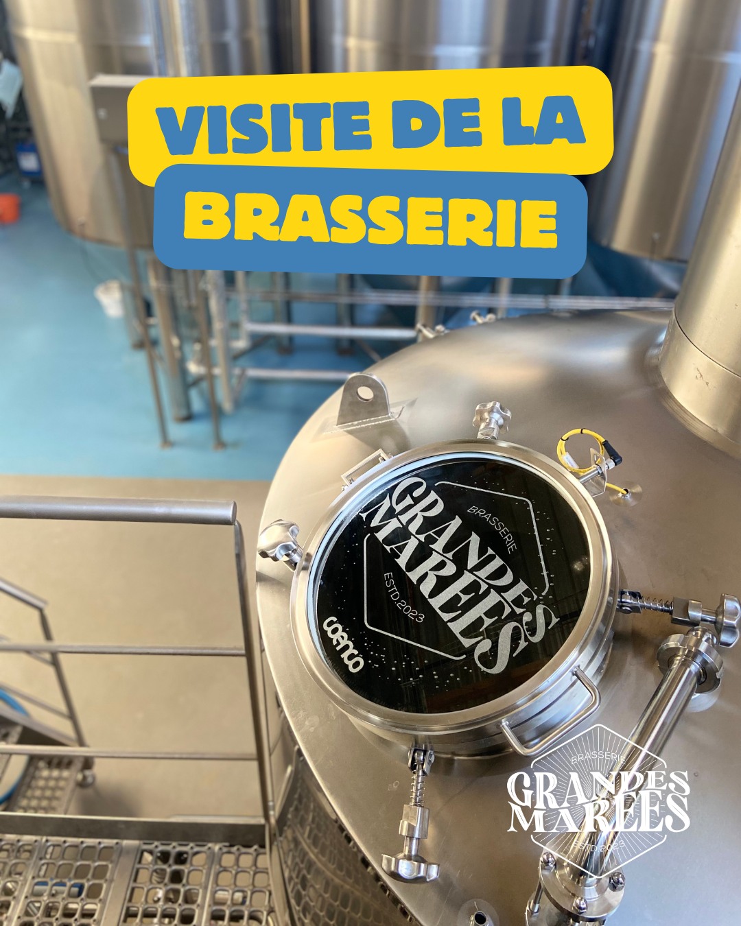 🌊 Visite de la Brasserie 🌊
On ouvre un nouveau créneau de visite pour le mois de mai : Vendredi 15 à 17h !
N'hésitez pas à réserver votre place en nous contactant sur nos réseaux sociaux 🤳, par mail 📩 à contact@brasseriegrandesmarees.fr ou par téléphone au 0391891377.
Durée de la visite: 45 minutes environ puis une dégustation de nos bières au bar 🍺
Tarif : 8€/personne
#beer #brasseriegrandesmarees #tourismebrassicole #visite #cotedopaletourisme