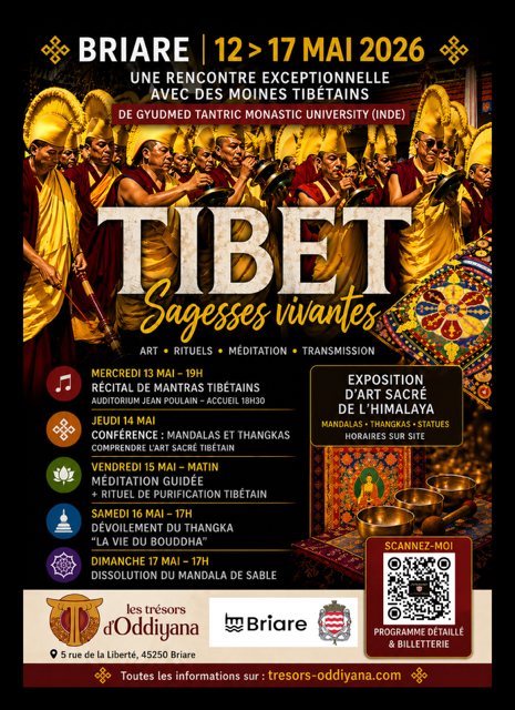 Il se passe quelque chose d'assez fou à Briare en ce moment.
Plus de 140 personnes ont réservé en quelques jours.
Presque tout est complet.
Il reste deux créneaux :
🧘 Méditation + rituel de purification
Vendredi 15 mai — 17h
Participation libre — places limitées
🔔 "Choisir son bol tibétain"
Samedi 16 mai — 10h
Chaque bol a une voix.
Une fréquence.
Une façon de résonner qui lui est propre
Alain vous guide pour trouver le vôtre
30€ — quelques places restantes
https://www.tresors-oddiyana.com/events/atelier-comment-choisir-son-bol-tibetain-2
Vous n'avez pas encore vu ce qui se passe cette semaine ?👇
https://www.tresors-oddiyana.com/evenement