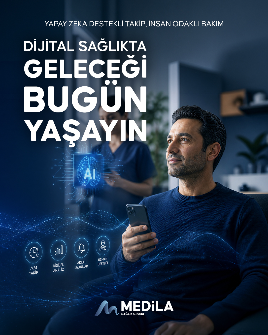Medila'nın dijital sağlık altyapısı, hastalarının verilerini anlık olarak takip eder. Teknolojiyi insani dokunuşla bir araya getirerek sağlıkta yeni bir sayfa açıyoruz. #Medila