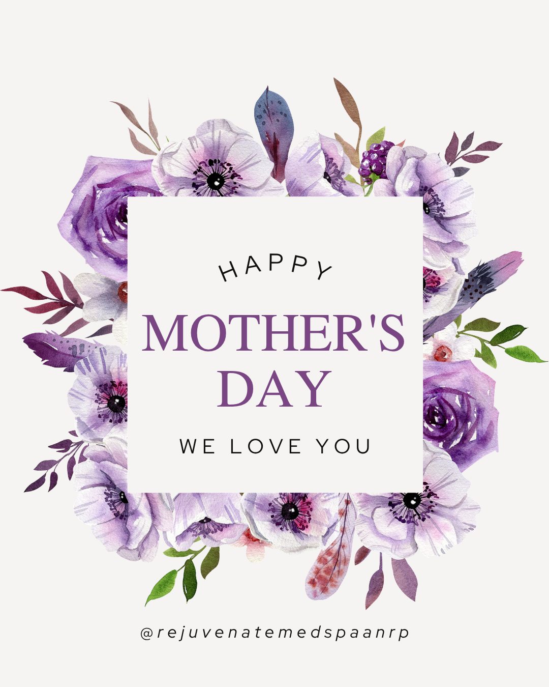 💐 Happy Mother’s Day to all the amazing moms out there! 💐
🤍Today we celebrate the strength, love, patience, and beauty that mothers bring into the world every single day. Whether you’re a mom, bonus mom, grandma, dog mom, or someone who nurtures and cares for others — today is for YOU. 🤍
✨Thank you for all the hugs, sacrifices, encouragement, and unconditional love you give so freely. You deserve to feel appreciated not just today, but every day. ✨
🌷💖Wishing you a day filled with love, relaxation, laughter, and a little time to pamper yourself. You’ve earned it! 🌷💖
Happy Mother’s Day from all of us at Rejuvenate Med Spa 💕