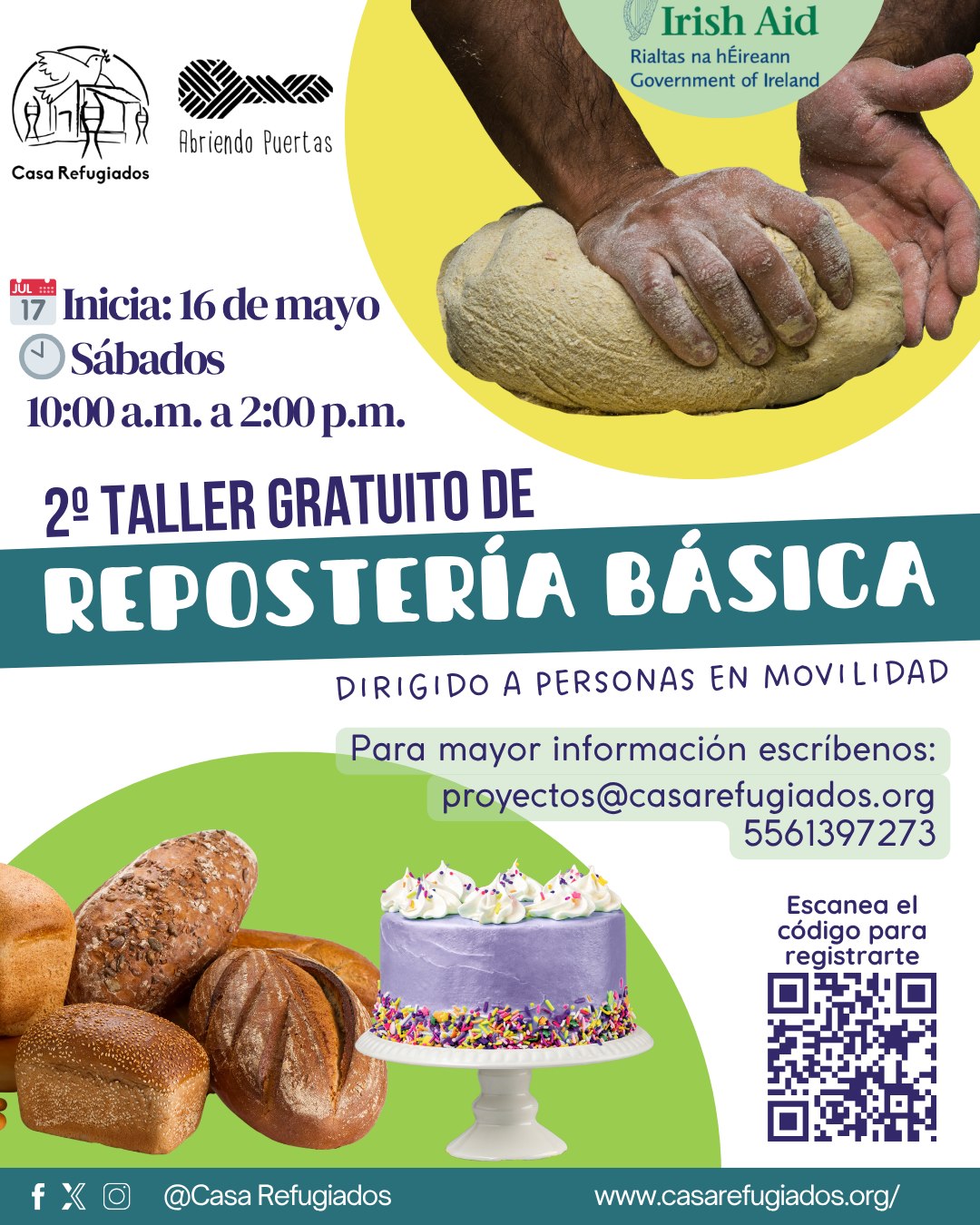 🍰 SEGUNDA EDICIÓN DEL TALLER DE REPOSTERÍA
En Casa Refugiados abrimos una nueva edición de talleres de repostería, un espacio para seguir fortaleciendo habilidades, compartir conocimientos y explorar herramientas que puedan contribuir a procesos de autonomía y generación de ingresos.
A través de estos encuentros buscamos crear espacios de aprendizaje colectivo, acompañamiento y comunidad.
#CasaRefugiados #solidaridadantelaincertidumbre