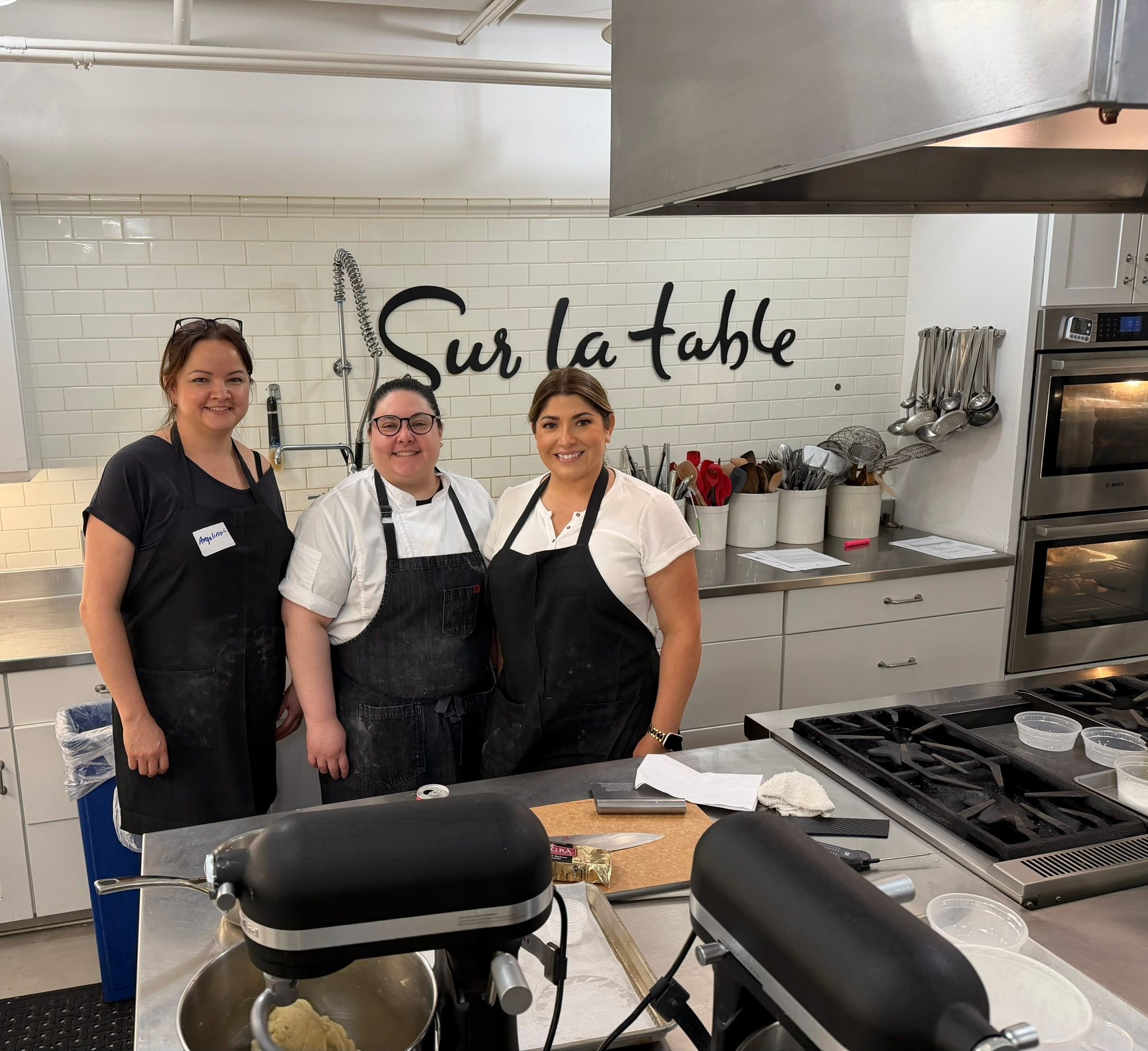 Bonjour from Sur La Table! I’ve always wanted to learn how to make croissants and this year, I finally made it happen. The sur la table chef was an amazing teacher although the course truly should be a 6-8 hour class (considering the amount of layers a good flaky croissant needs), it was a good start to the basics.