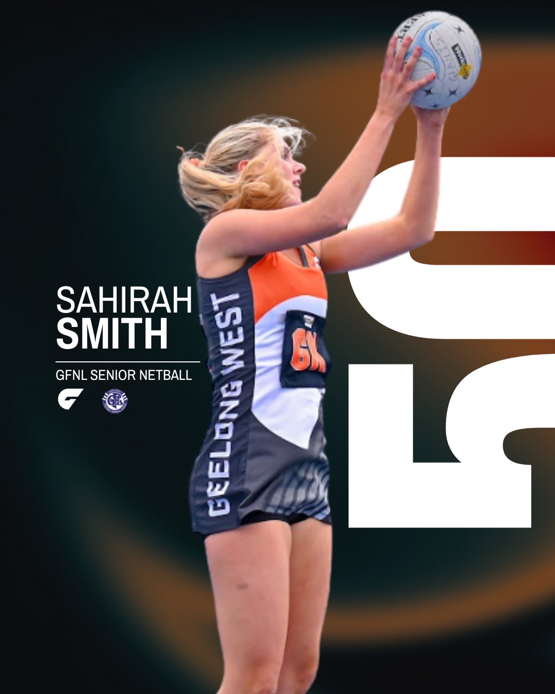 This weekend we celebrate two GFNL 50 gamers!
Congratulations to Sahirah (Siz) on her 50 game milestone for senior netball. Siz is an unstoppable defensive machine, bringing fire, intensity, and determination every time she steps on the court. Her passion for the game and commitment to her team is something everyone notices both on and off the court.
-
Congratulations Josh Dwyer on 50 games for the Geelong West Giants! Since crossing over from Port Fairy in 2022, Josh has been consistently apart of the backline showing toughness and composure under pressure. His commitment to the club has made him a valued teammate and member of the Giants. Congrats JD!
