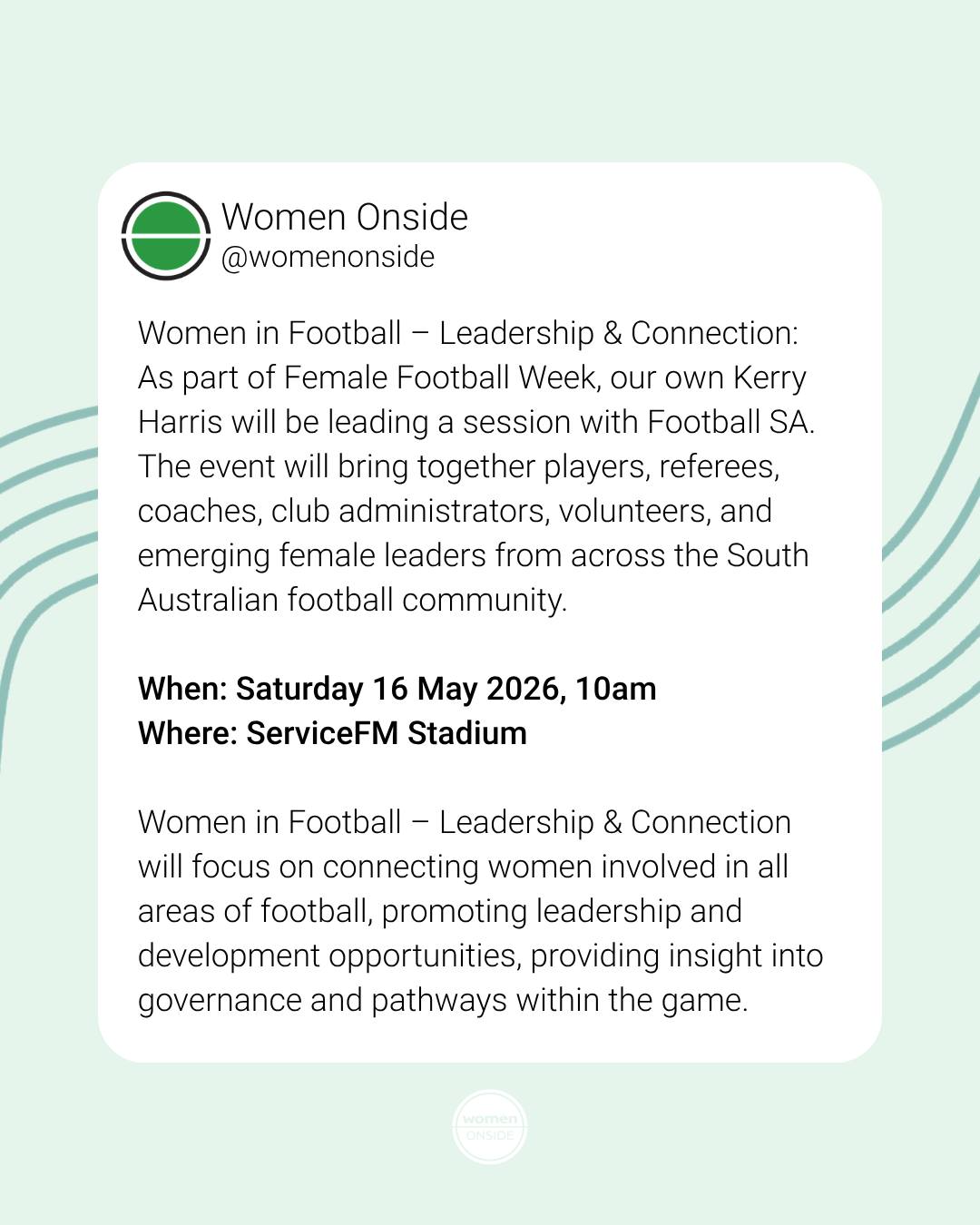 We can't wait for this special event for Female Football Week with our own @kerryharris484.
Click the link in our bio to learn more.