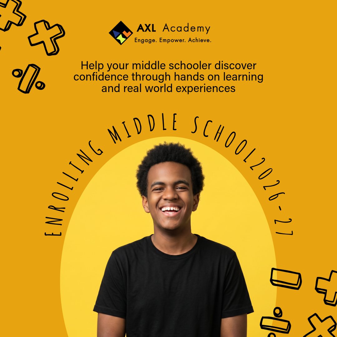 Searching for a middle school where students feel connected, supported, and excited to learn?
At AXL Academy, students learn in small classes with caring teachers while experiencing hands on, expeditionary learning that encourages curiosity, exploration, and real world discovery.
Through collaborative projects, outdoor experiences, and meaningful learning opportunities, students build confidence, friendships, and skills that last far beyond the classroom.
Discover a middle school experience centered on growth, adventure, and belonging.
Now enrolling. https://www.jotform.com/form/260984636440059