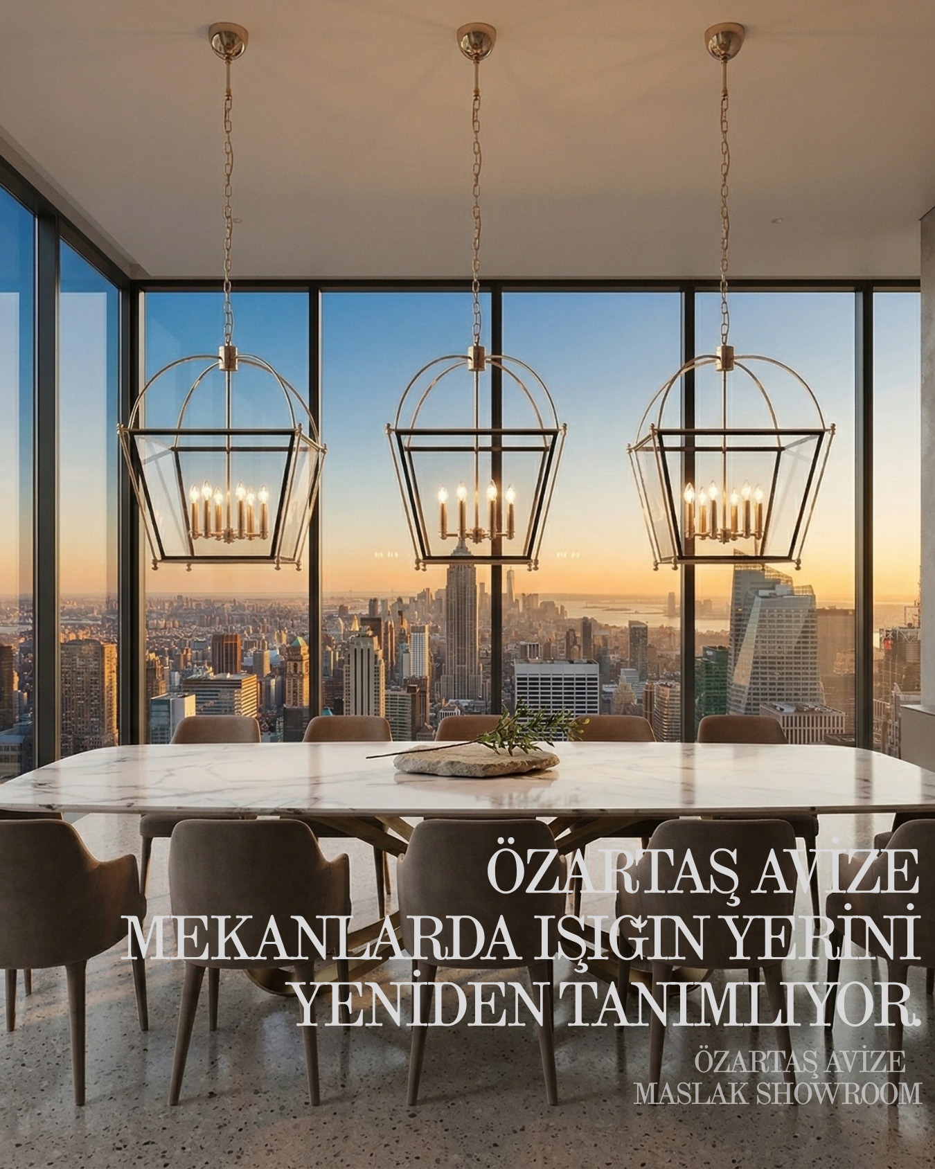 Özartaş Avize, ışığın mekân içindeki rolünü yeniden konumlandırarak modern yaşam alanlarına zarafet, denge ve tasarım değeri katıyor. Işığı yalnızca aydınlatma olarak değil, bir mimari unsur olarak konumlandırıyor.
✨MEKANLARDA IŞIĞIN KONUMUNU YENİDEN TANIMLADIK.
Mimari projelere özel, el işçiliğiyle üretilen lüks aydınlatma koleksiyonları.
Işığın mekândaki duruşunu, ölçüsünü ve etkisini sizinle birlikte kurguluyoruz.
Özartaş Avize repositions the role of light within spaces, bringing elegance, balance, and design value to modern living environments. We see light not merely as illumination, but as an architectural element.
✨ WE HAVE REDEFINED THE POSITION OF LIGHT IN SPACES.
Luxury lighting collections crafted with handmade expertise, tailored for architectural projects.
Together with you, we design the presence, proportion, and impact of light in every space.