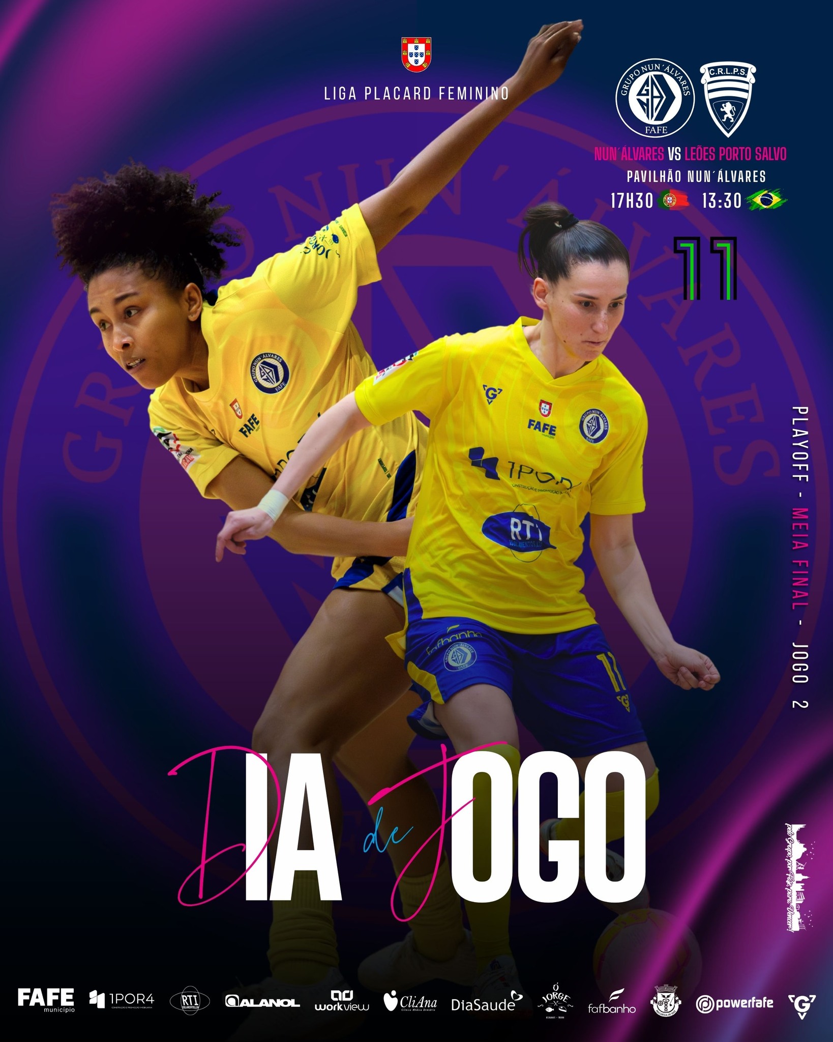 𝙇𝙄𝙂𝘼 𝙋𝙇𝘼𝘾𝘼𝙍𝘿 | DIA DE JOGO
𝙋𝙡𝙖𝙮𝙤𝙛𝙛 | Meia-Final | Jogo 2
🆚 Leões Porto Salvo
🕒 🇵🇹17H30 🇧🇷13H30
📍 Pavilhão Nun´Álvares
🎟️ https://www.gcrnunalvaresfutsal.com/bilheteira
📺 Canal 11
#peloGRUPOporFAFEparaVENCER Ver menos