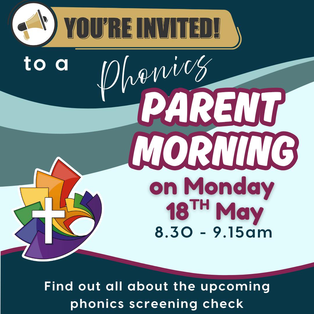 📚✨ 𝗖𝗮𝗹𝗹𝗶𝗻𝗴 𝗮𝗹𝗹 𝗬𝗲𝗮𝗿 𝟭 𝗽𝗮𝗿𝗲𝗻𝘁𝘀/𝗰𝗮𝗿𝗲𝗿𝘀 ✨📚
We would like to invite all Year 1 parents to a Phonics Screening Check meeting on 📅 Monday 18th May from ⏰ 8:30–9:15am in the school hall.
📖 The Phonics Screening Check is a short assessment that takes place nationally in June to check children’s phonic knowledge and reading skills using both real and nonsense words.
👩🏫 During the meeting, Miss Kabir and Miss Cunnington will explain what to expect from the screening check, share examples of the types of words children will read, and provide a refresher on how we teach phonics at school using the Read Write Inc. (RWI) programme.
✅ There is no need to book — please just come along. We look forward to seeing you there!
Miss Kabir and Miss Cunnington 😊
.
.
.
#PhonicsScreeningCheck #parentmorning #SchoolCommunity #stjohns