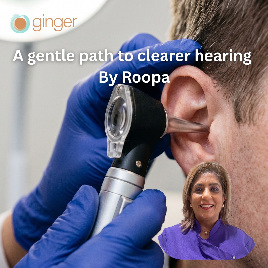 Ear wax buildup is one of the most common (and most fixable) causes of dulled hearing, blocked ears, and the fullness that lingers after flights, showers, or a stretch of swimming. Roopa's microsuction approach is gentle, water-free, and quick — a calm, controlled alternative to syringing or flushing.
You'll leave hearing the world more clearly than you have in months.
Book online or call 01727 869929 to book with Roopa.
#GingerNaturalHealth #EarWaxRemoval #Microsuction #BlockedEars #ClearHearing #EarCare #StAlbans #StAlbansWellness #StAlbansHealth #HertfordshireWellness