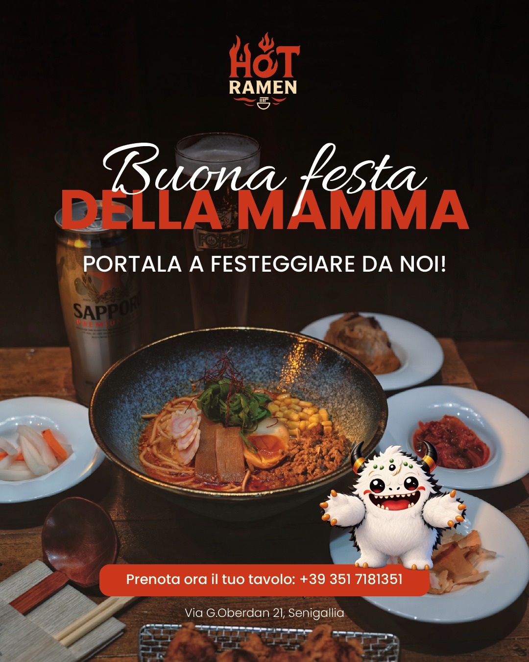 Da Hot Ramen
Le mamme sono quelle persone che riescono sempre a esserci, in ogni momento 🌸
Con dolcezza, forza e amore rendono tutto più speciale.
Oggi è il vostro giorno: buona Festa della Mamma 💕
📍 Via G. Oberdan 21, Senigallia
📞 Prenotazioni: +39 351 7181351
#NuovaApertura #RamenLovers #HotRamen
#Senigallia #JapaneseFood #RamenTime #FoodLovers
#RistoranteNuovo