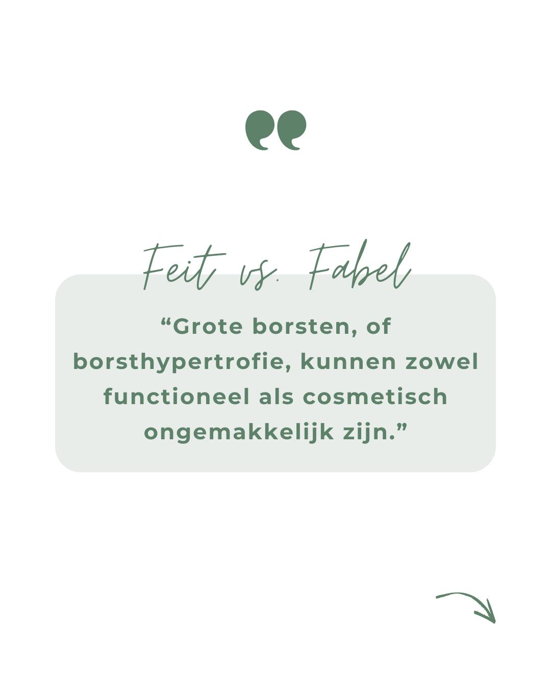 Feit of fabel?🤔❌
"Grote borsten, of borsthypertrofie, kunnen zowel functioneel als cosmetisch ongemakkelijk zijn."
Meer weten? Meer info vind je via de volgende link: https://www.plastischechirurgielimburg.be/borstverkleining.
⚠️ NB aan elke behandeling zijn risico's verbonden. Het is belangrijk om hier bij stil te staan en deze grondig met jouw chirurg te bespreken.
#borstverkleining #feitVSfabel #plastischechirurgie #PUURkliniek #SurgicArt