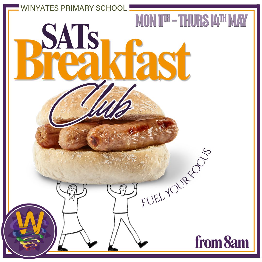 🌟 𝗬𝗲𝗮𝗿 𝟲 – 𝗖𝗼𝗺𝗲 𝗮𝗻𝗱 𝘀𝘁𝗮𝗿𝘁 𝘁𝗵𝗲 𝗱𝗮𝘆 𝘄𝗶𝘁𝗵 𝘂𝘀! 🌟
From Monday 11th – Thursday 14th May, we will be running our SATs Breakfast Club from 8:00am each morning.
This is a great opportunity for children to enjoy a fuel-filled breakfast with their friends before heading into their SATs papers feeling ready and focused 💪📚
🍽️ 𝗢𝗻 𝘁𝗵𝗲 𝗠𝗲𝗻𝘂 🍽️
A delicious bacon, sausage or vegetarian sausage bap, croissants and cereal.
To drink, children will be able to choose from orange or apple juice.
We look forward to seeing the children each morning! 😊
.
.
.
#SATsPreparation #year6sats #breakfastclub #startthedayright
