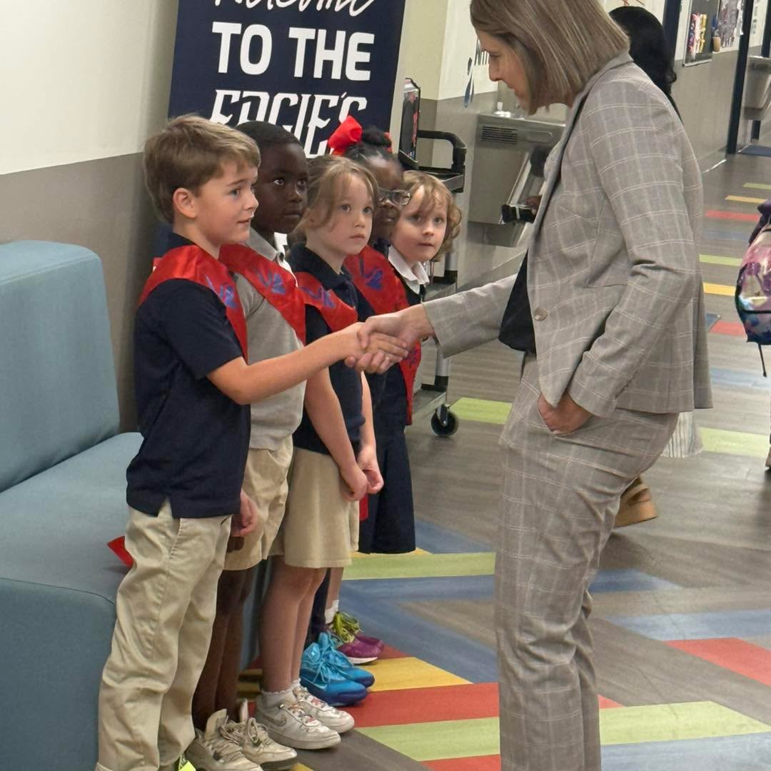 🔥 We were honored to welcome Dr. Wilbanks, President of Central Carolina Technical College, to Liberty’s Primary Academy campus this morning!
Dr. Wilbanks experienced #TheLibertyDifference firsthand—observing leader huddles, joining morning arrival, participating in culture walks focused on social-emotional learning and uniforms, adding a book to the Avengers’ Million Word Reading Log, and visiting classrooms alongside school leaders to observe teaching and learning in action. Our Eagle Ambassadors also had the opportunity to practice their soft skills and leadership while engaging with her throughout the visit.
As we continue building toward our future technical high school vision, partnerships like this help create powerful pathways to college, workforce credentials, and choice-filled lives for our scholars. Thank you, Dr. Wilbanks, for believing in our mission and our future! 💜
#TheLibertyDifference #PATHToPossibility