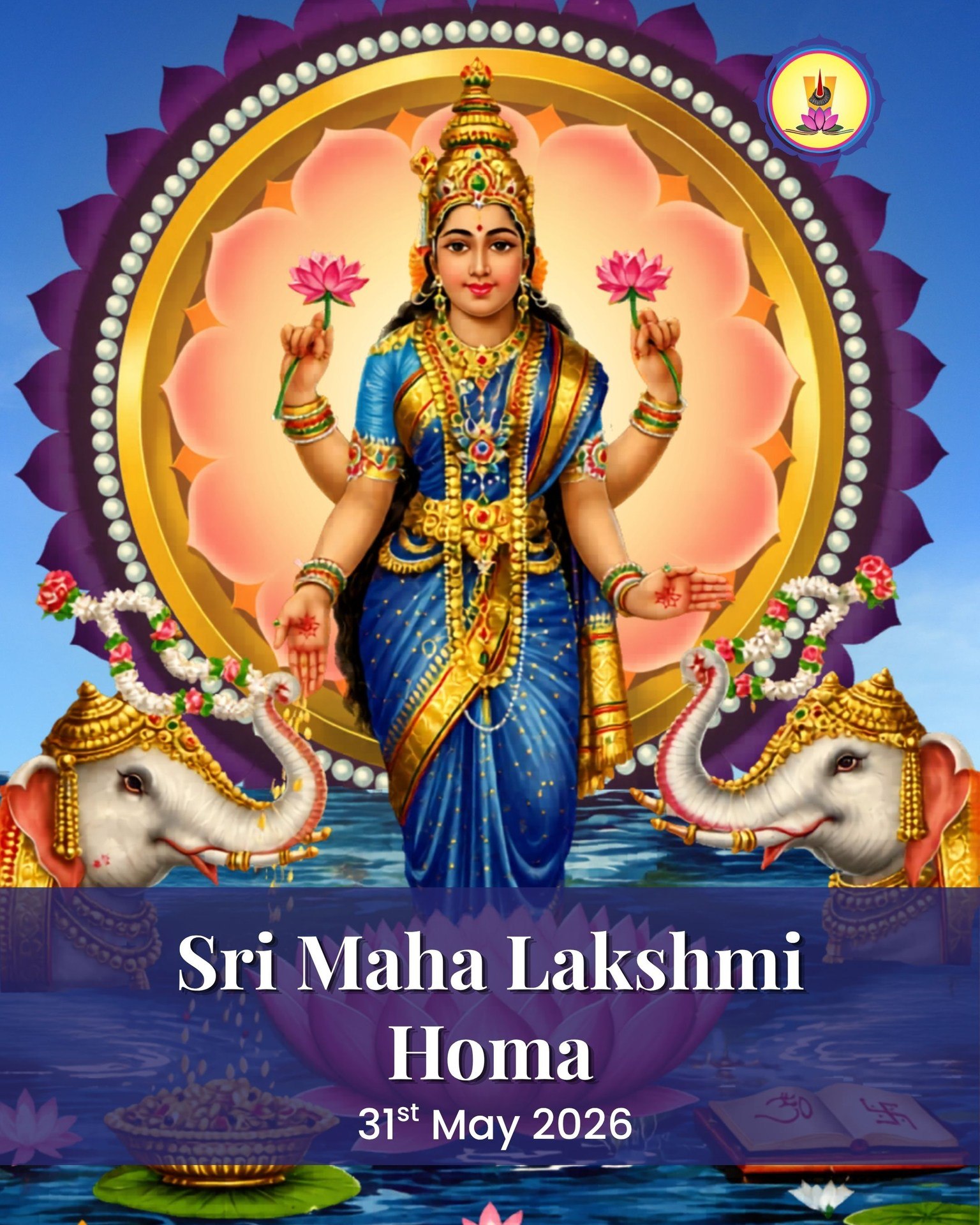 Sri Mahalakshmi Homa is happening on May 31st.
Mahalakshmi Devi is the eternal consort of Sri Srinivasa and accompanies him in all his forms. She is hailed in the Vedas as the mother of this universe who removes of all sorrows and poverty every Pournima
According to Hindu mythology, Goddess Lakshmi emerged from the ocean during the Samudra Manthan (churning of the cosmic ocean) on a Pournima night.
This marks her divine origin and association with abundance, beauty, and wealth. Full moon nights are seen as a time when her energy is especially powerful.
On this auspicious Pournima night, we invoke the divine grace of Goddess Mahalakshmi through the sacred Mahalakshmi Homa Pooja.
May Her blessings bring abundance, prosperity, and harmony into our lives.
To participate visit www.saligrama.org
#SriSrinivasaSaligramaDevasthanam