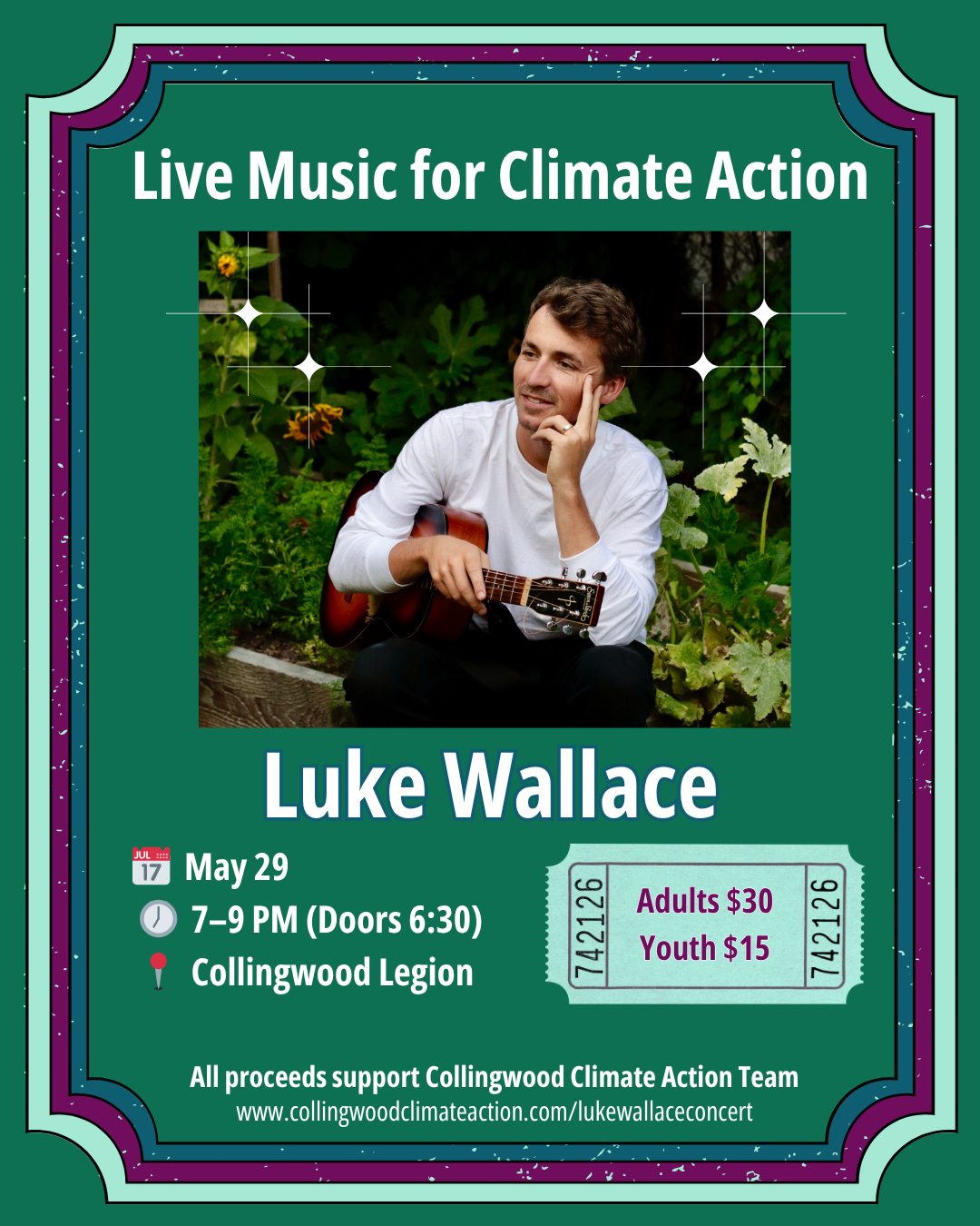Luke Wallace is coming to Collingwood for live music 🎶 and climate action! Join us on May 29th for an inspiring evening with amazing Canadian folk artist Luke Wallace, whose music features storytelling, community sing-alongs, and songs about the future we share. 🎟 Adults $30 | Youth $15
All proceeds support local climate action through CCAT.
Get your tickets @ the link in b1o
#livemusic #climateaction #collingwood #communityevent #folkmusic #sustainablefuture