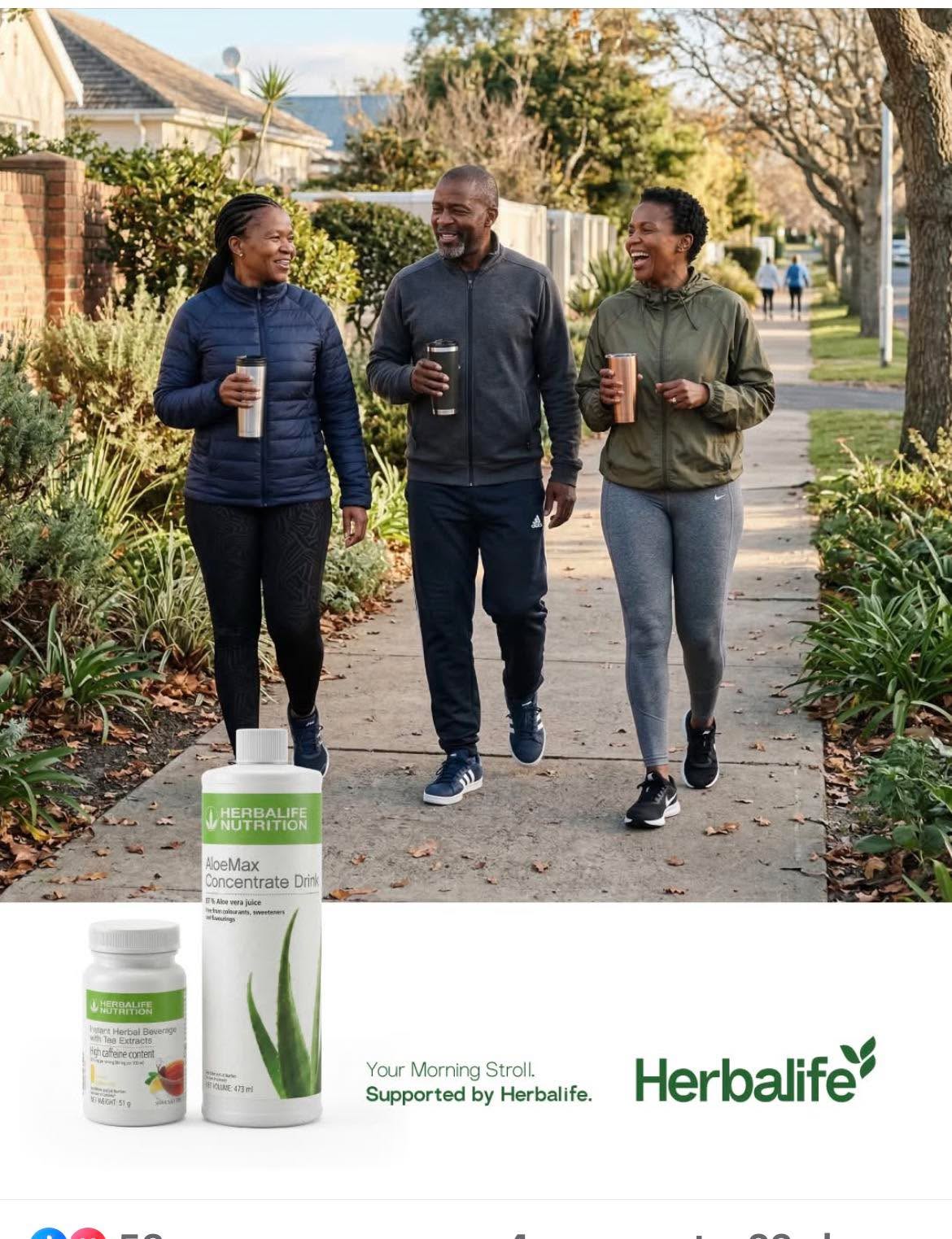 Your morning stroll, with something to sip ☕
Some walks are for steps. Some are for chats. Some are just an excuse to get out the house with your favourite people.
Herbalife Instant Herbal Beverage with Tea Extracts is infused with green tea and orange pekoe, plus botanicals including cardamom and hibiscus. It contains 87.5 mg of caffeine per serving and is available in Original, Lemon, Raspberry and Peach flavours.
Pair it with Herbalife AloeMax, made with 97 % Aloe Vera juice and no added colourants, sweeteners or flavourings.
Hot, cold, walking or catching up, this is your sign to make the stroll happen.
For more information, contact your Herbalife Independent Distributor today.
learn more www.Herbalnutrition.co.nz
#HerbalifeSA #Herbalife