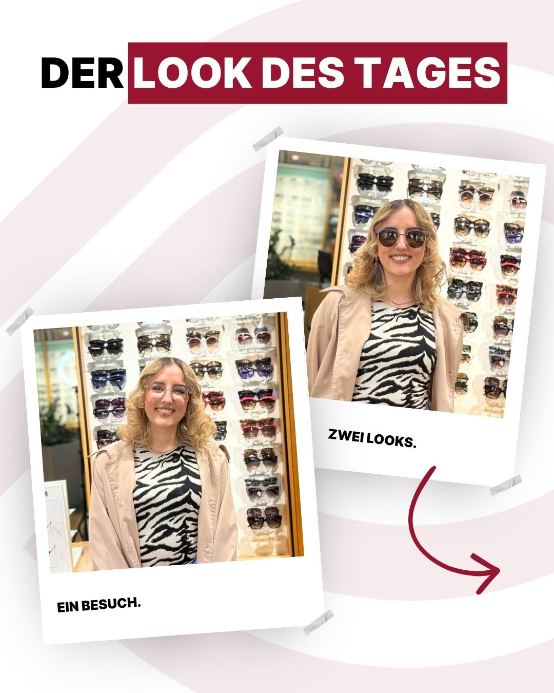 Der Look des Tages ✨
Zwei Looks – und beide können sich sehen lassen! 😍�Es gab eine Korrektur ihrer Alltagsbrille von Guess und dazu eine neue Sonnenbrille😎
Danke dir – es war mal wieder eine richtig lockere Beratung! 😄
Wie gefallen euch die beiden Looks? 👇👓
#bauroptik #guess #boss #lookdestages #optiker